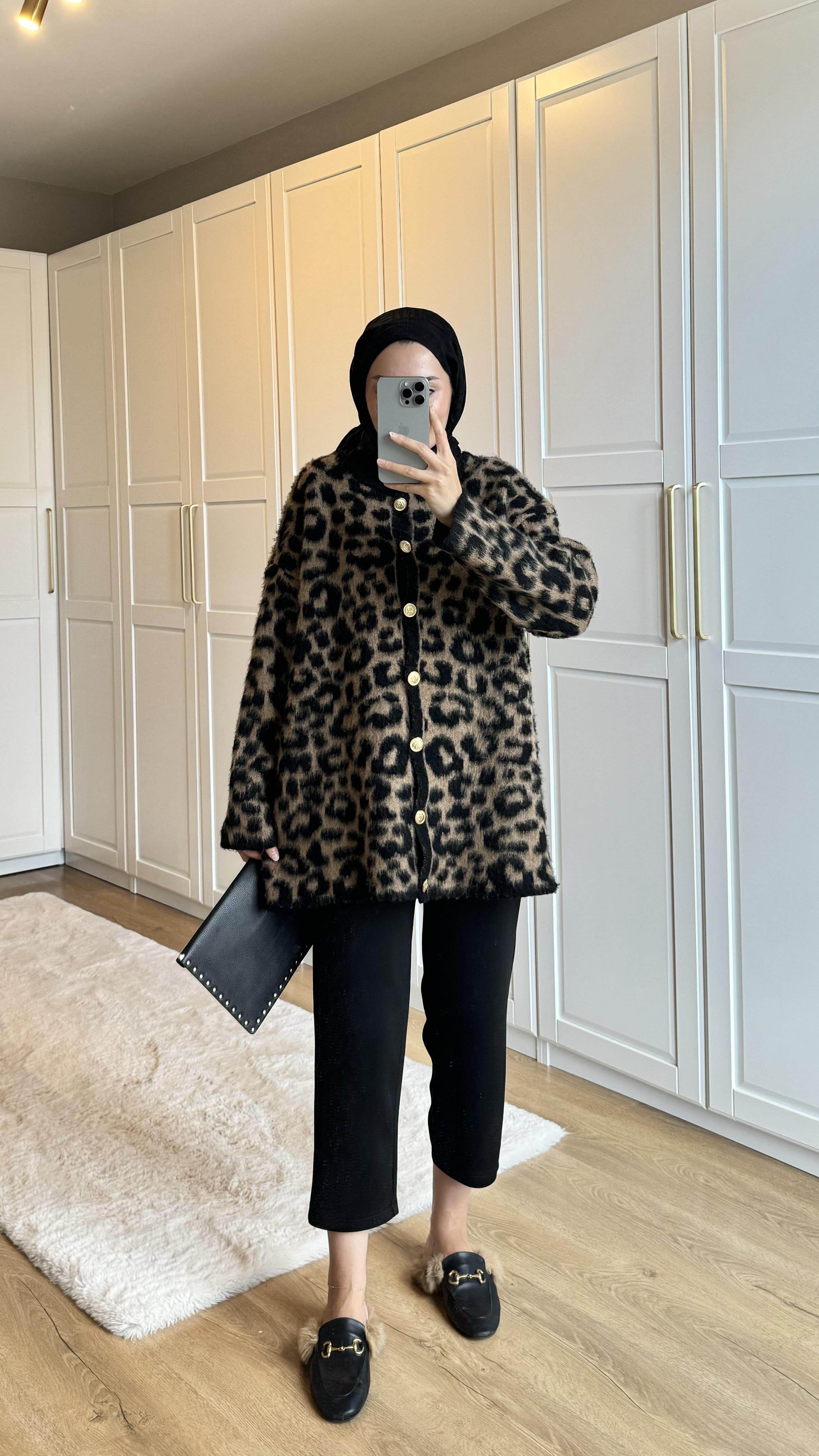 Premium Leopar Hırka