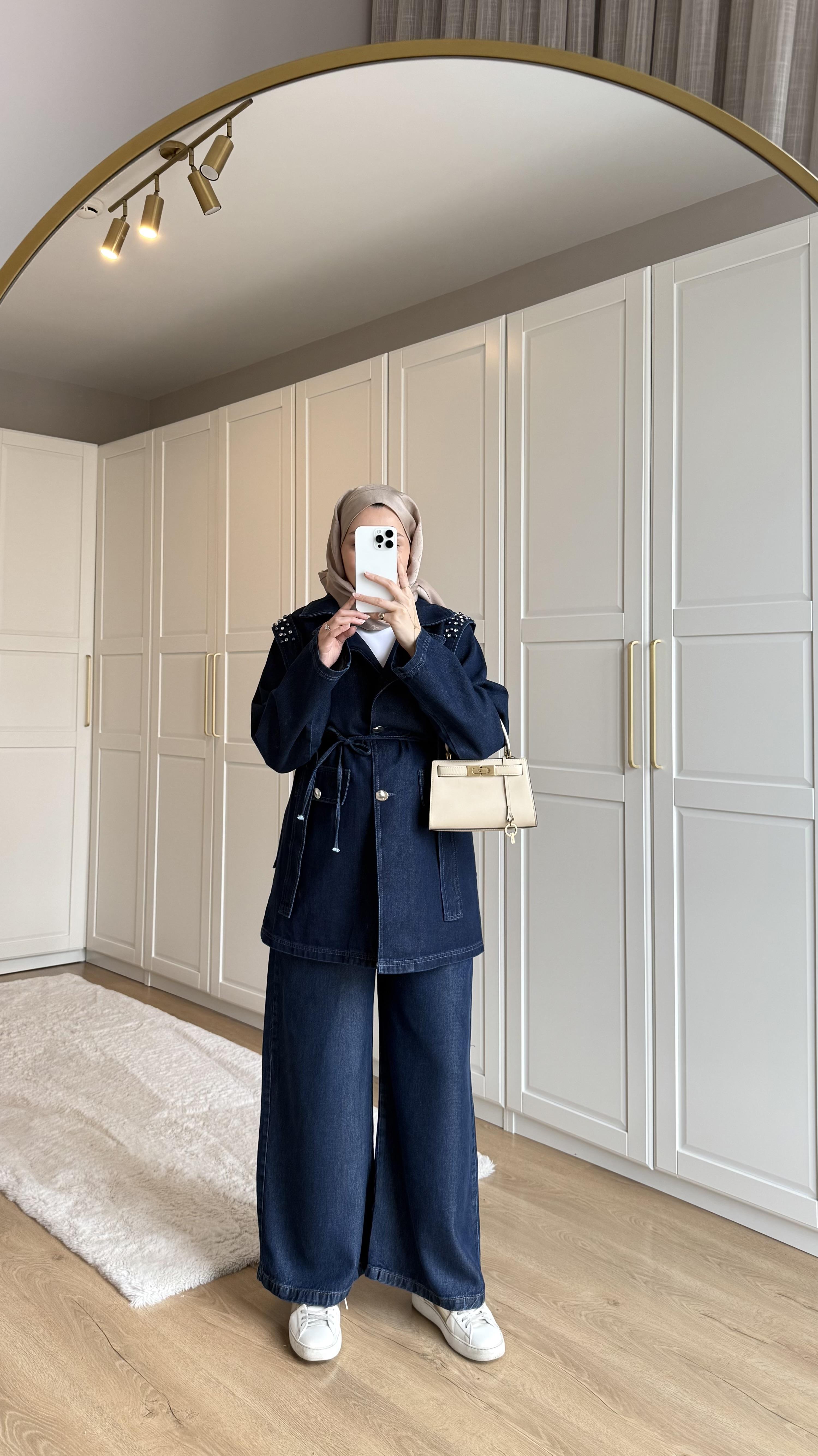 Premium Palazzo Jean Koyu Mavi 