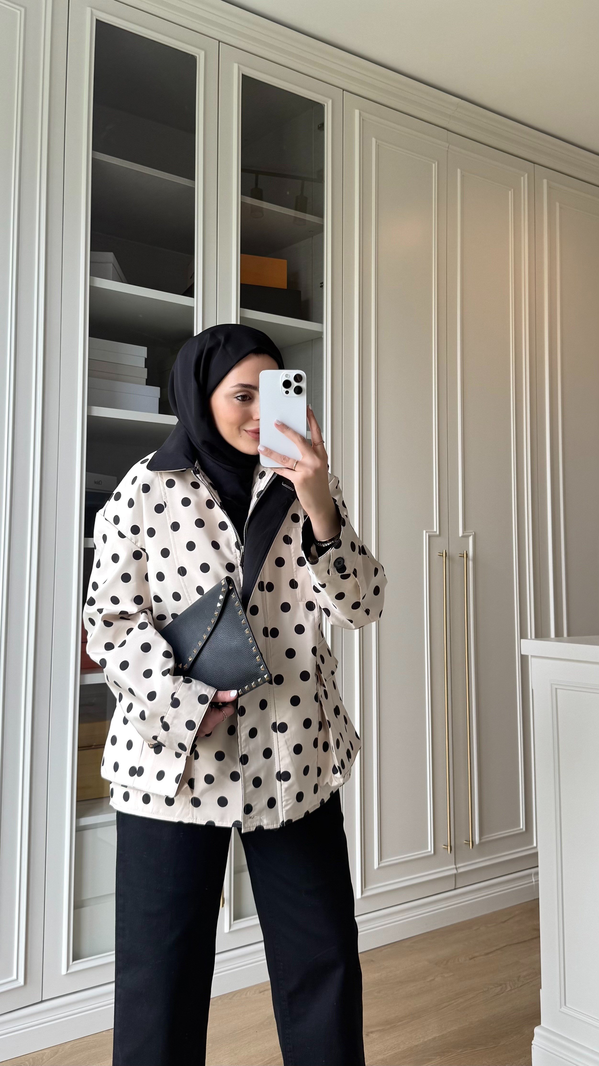 Puantiyeli Ceket Siyah