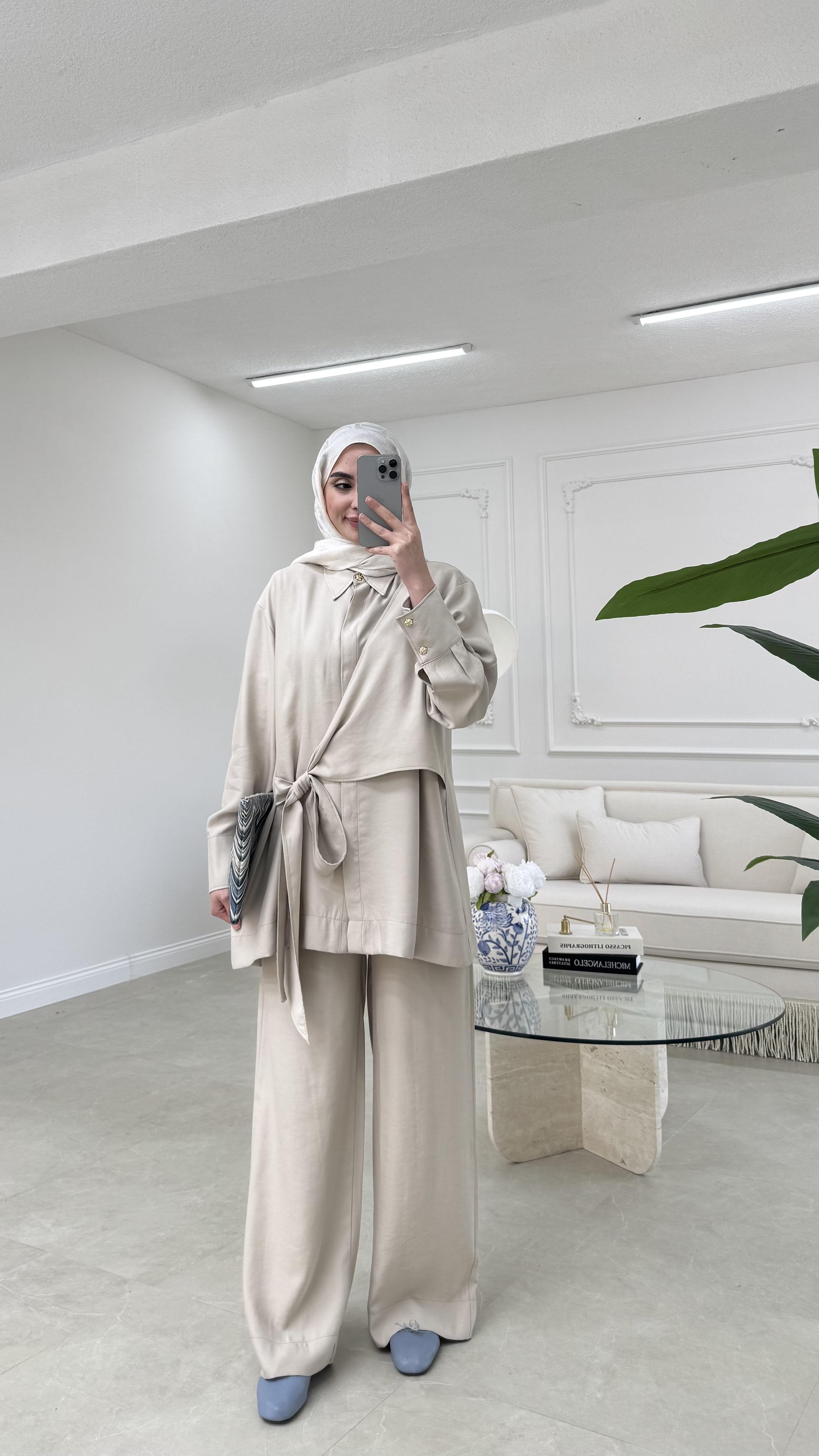 Risa Bağlamalı Takım Naturel