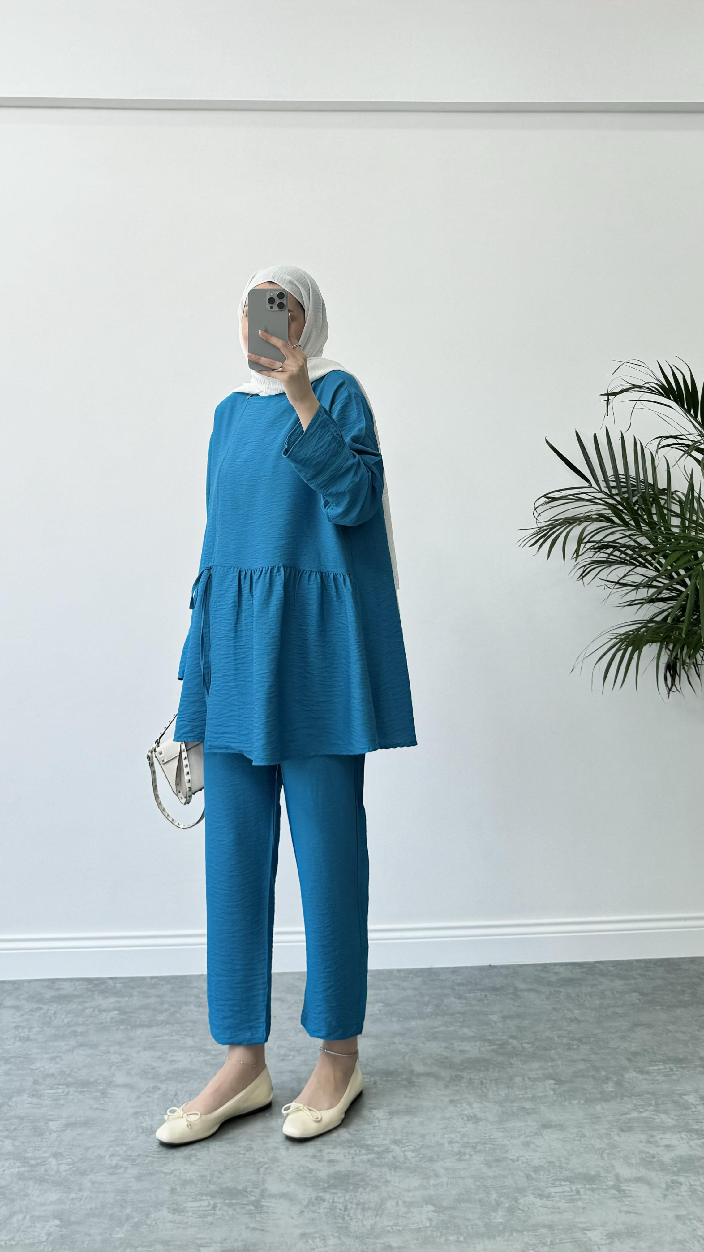Royal Kimono Takım Mavi