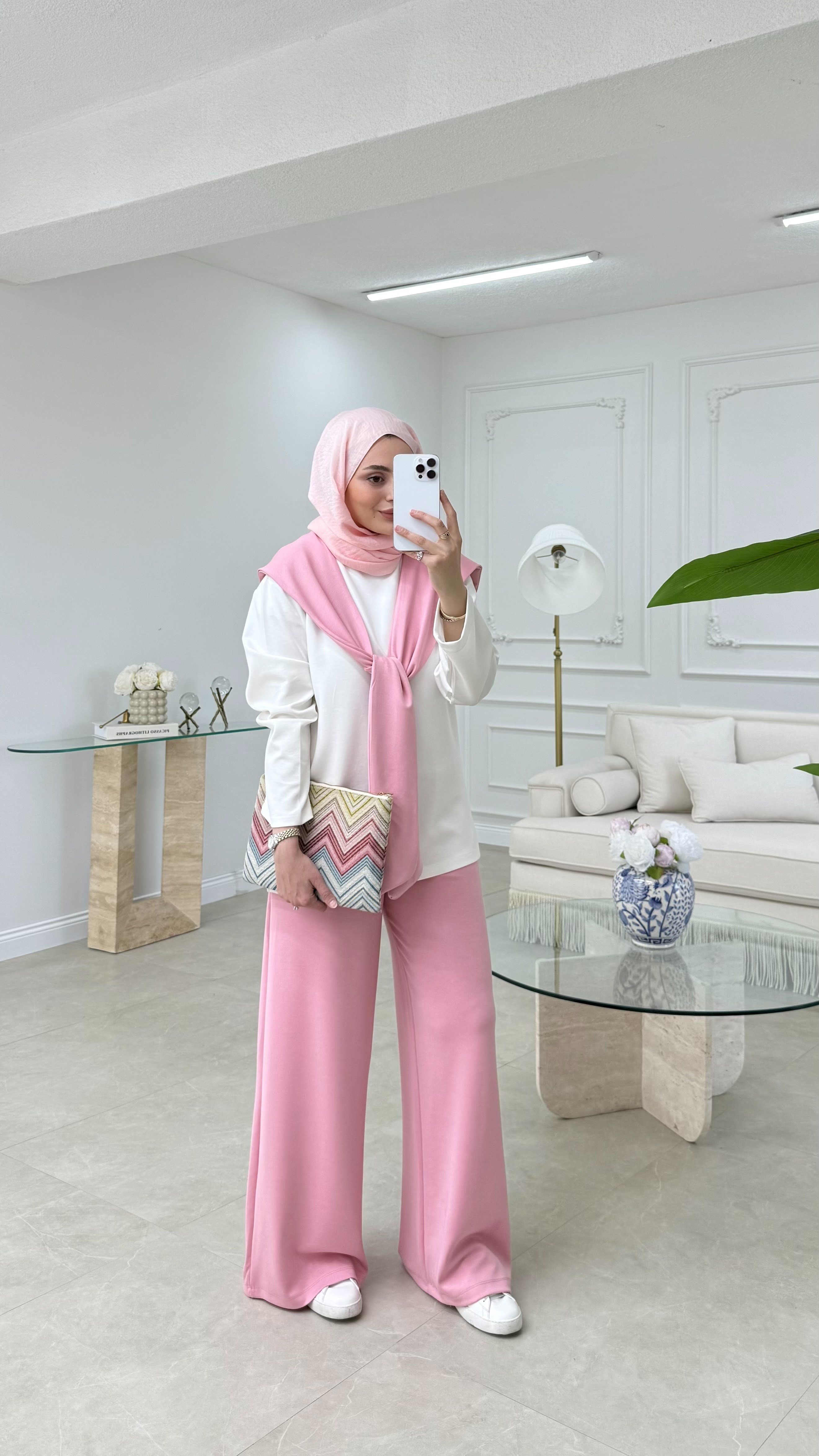 Şallı Oysh Takım Pembe