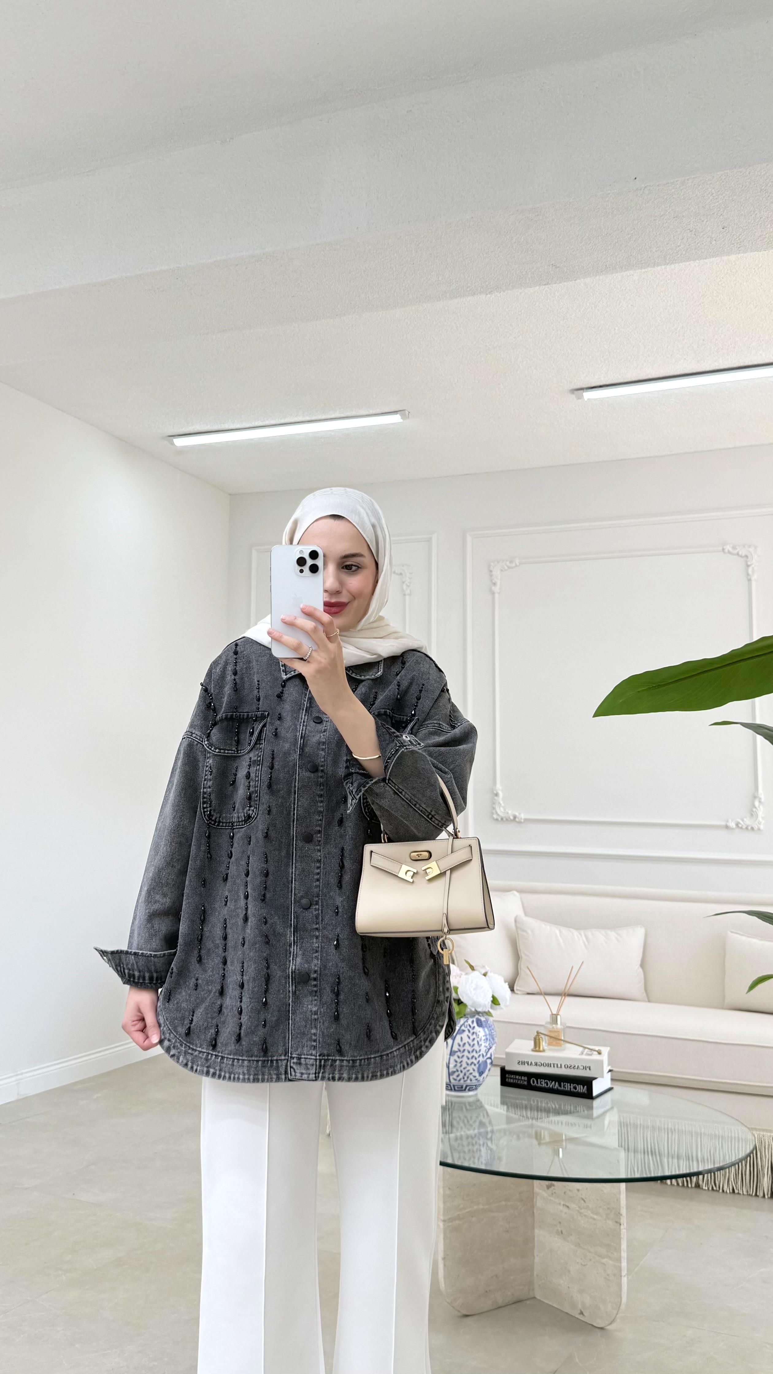 Sue Taşlı Ceket Siyah