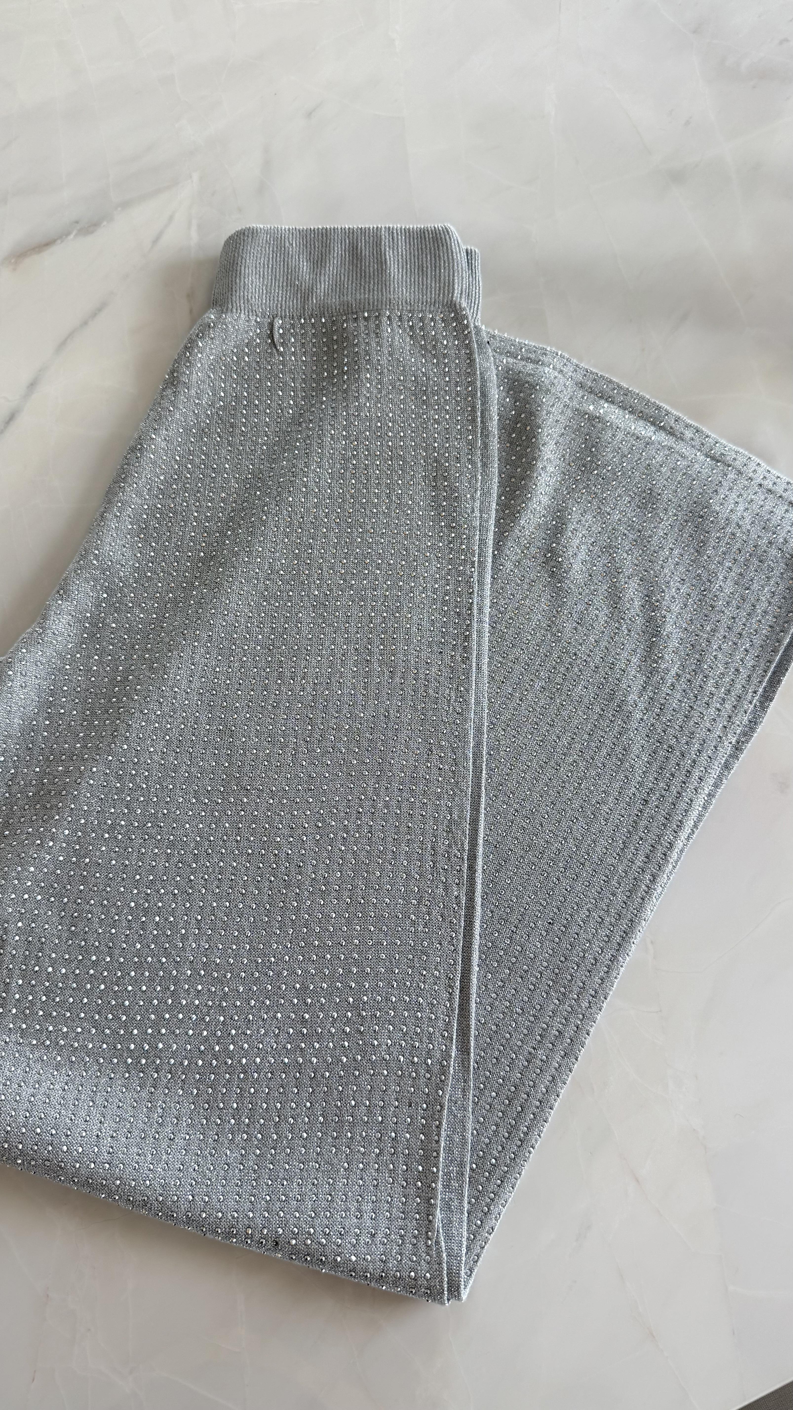 Taşlı Pantolon Gri