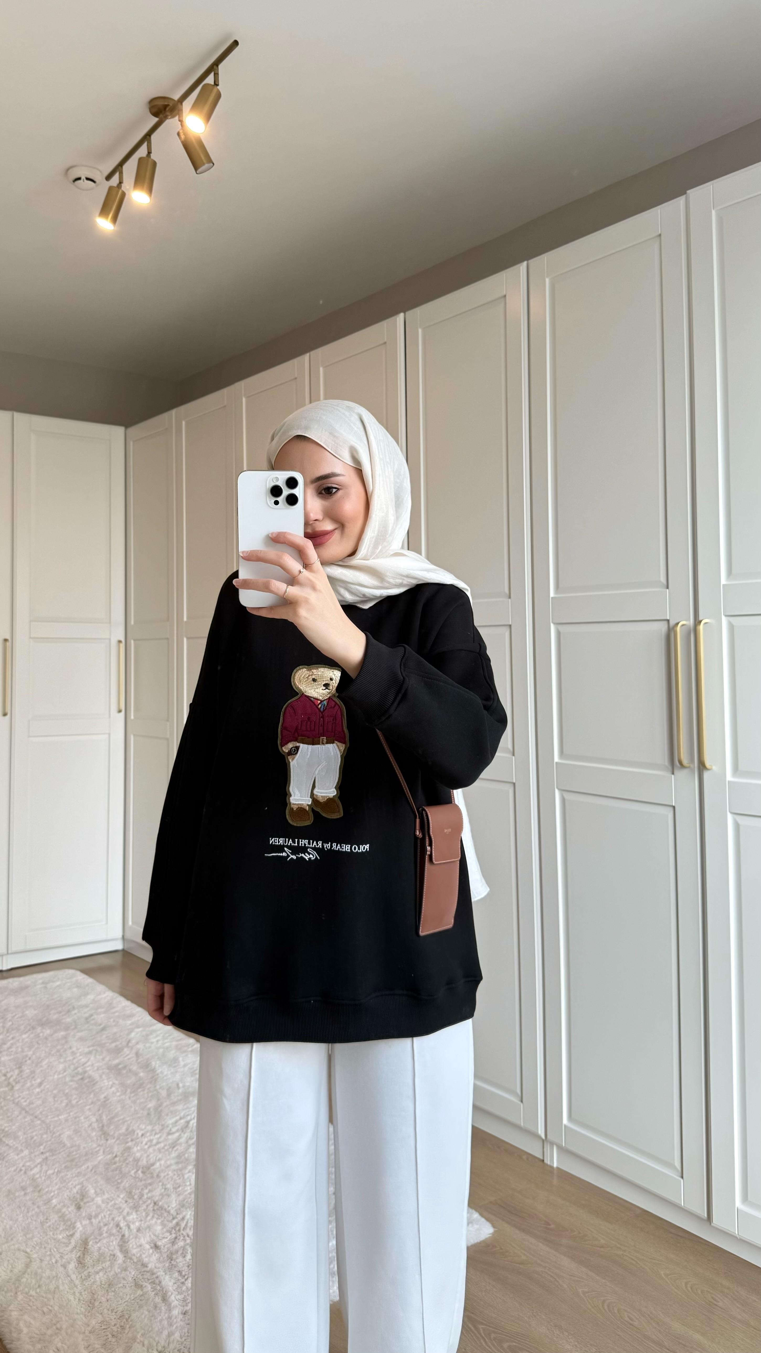 Teddy Sweatshirt Siyah