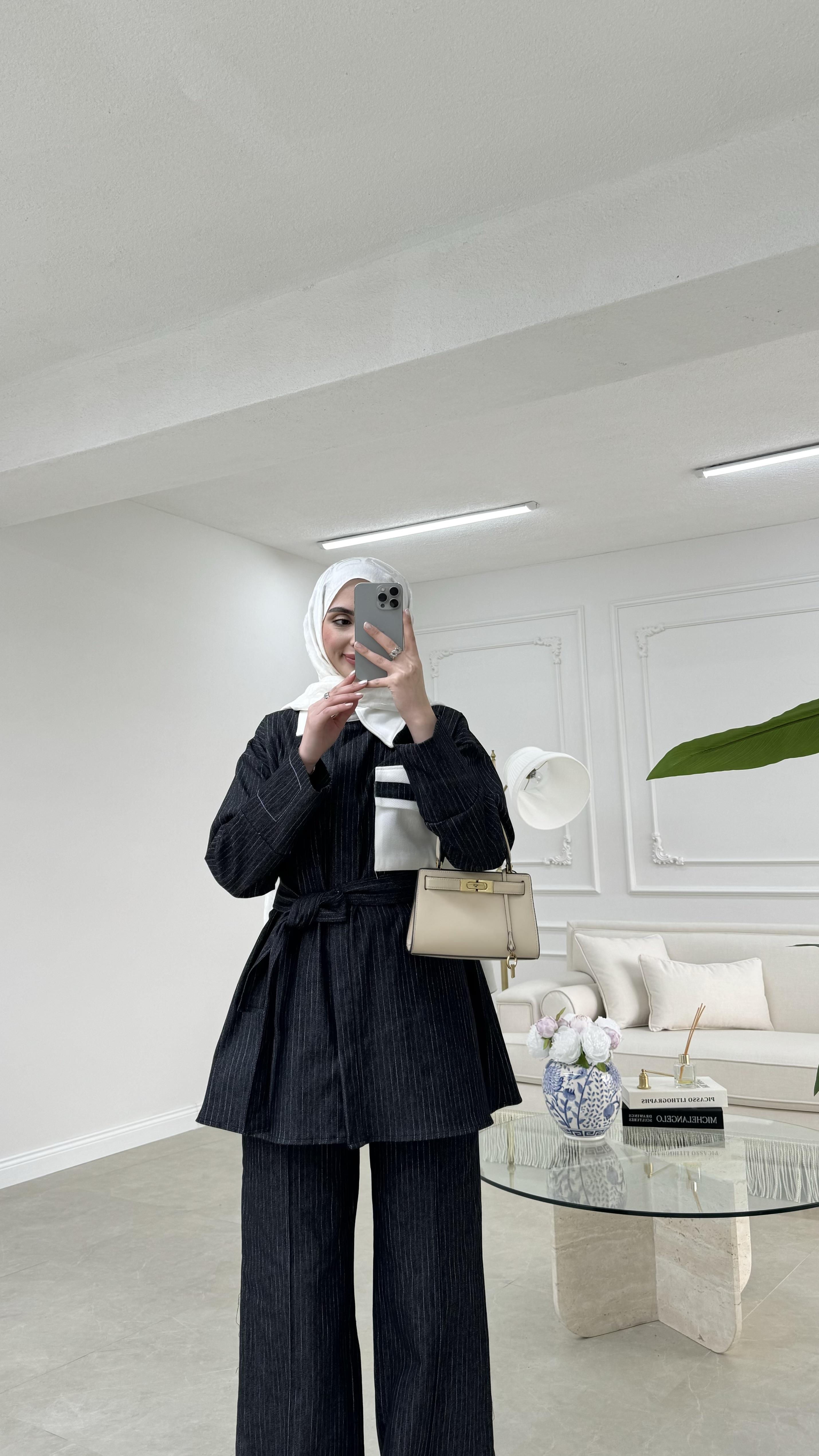Vera Çizgili Takım Siyah 