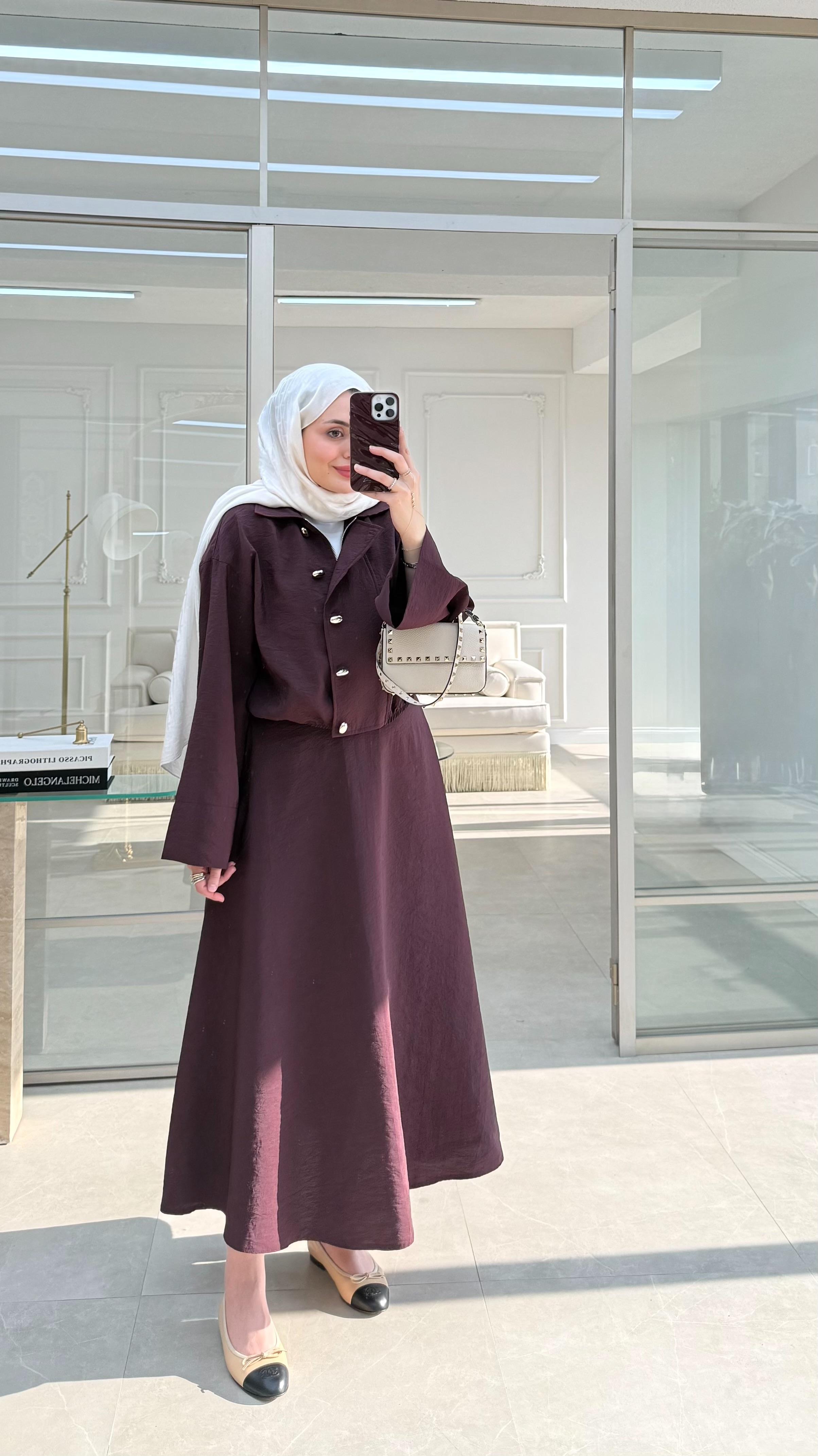 Viyana Etekli Takım Mürdüm