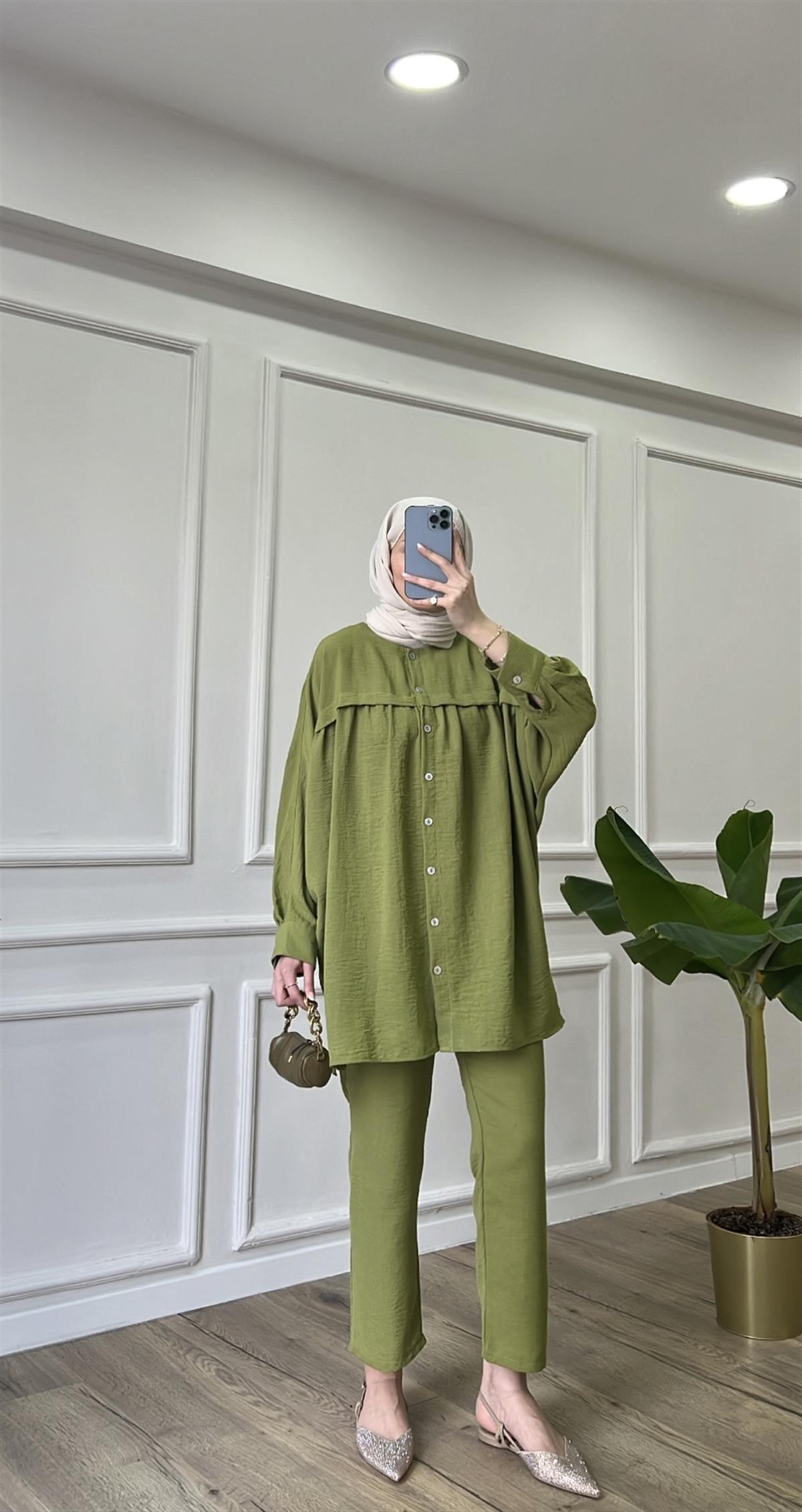 Yağ Yeşili - Oversize Takım