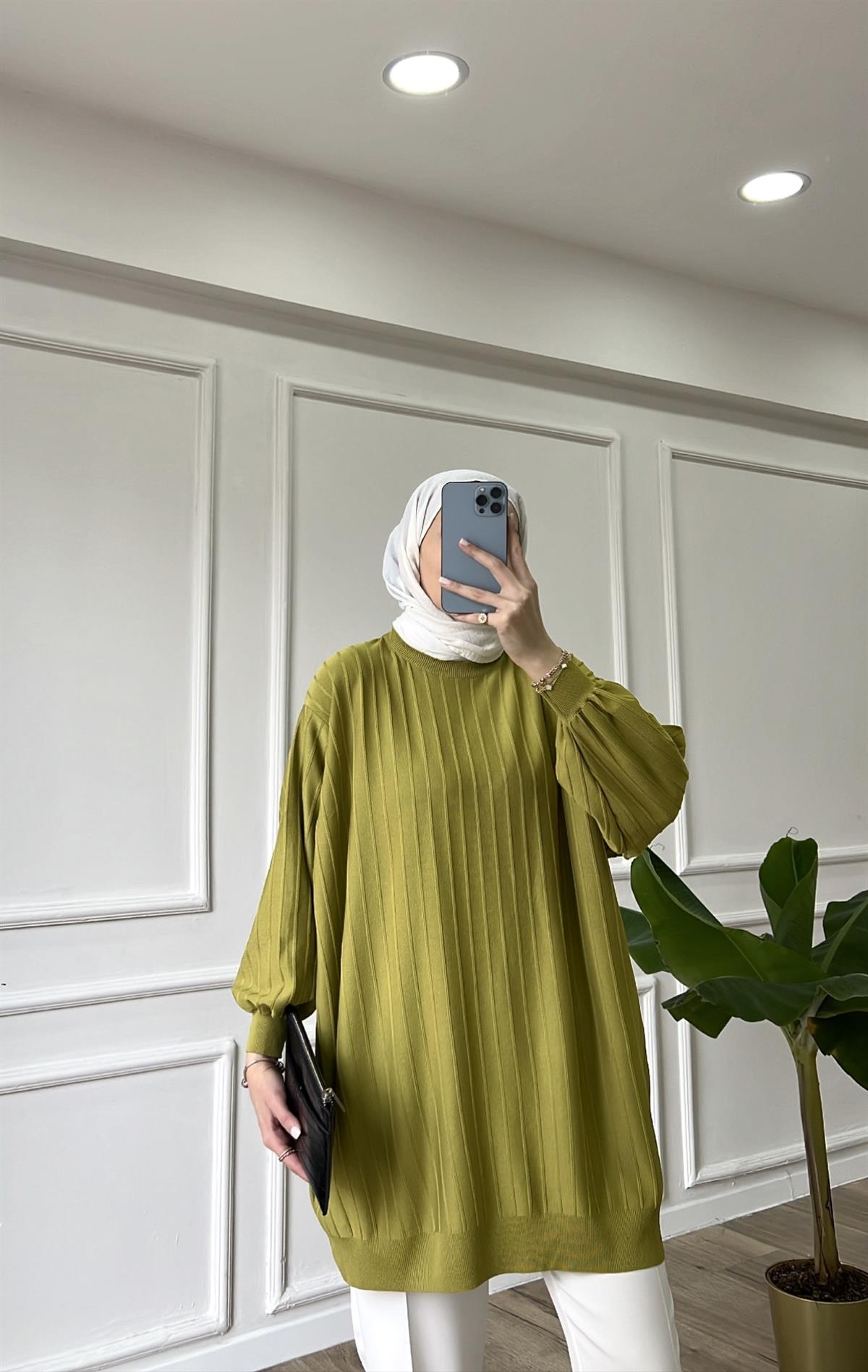 Yağ Yeşili - Soft Merserize Tunik