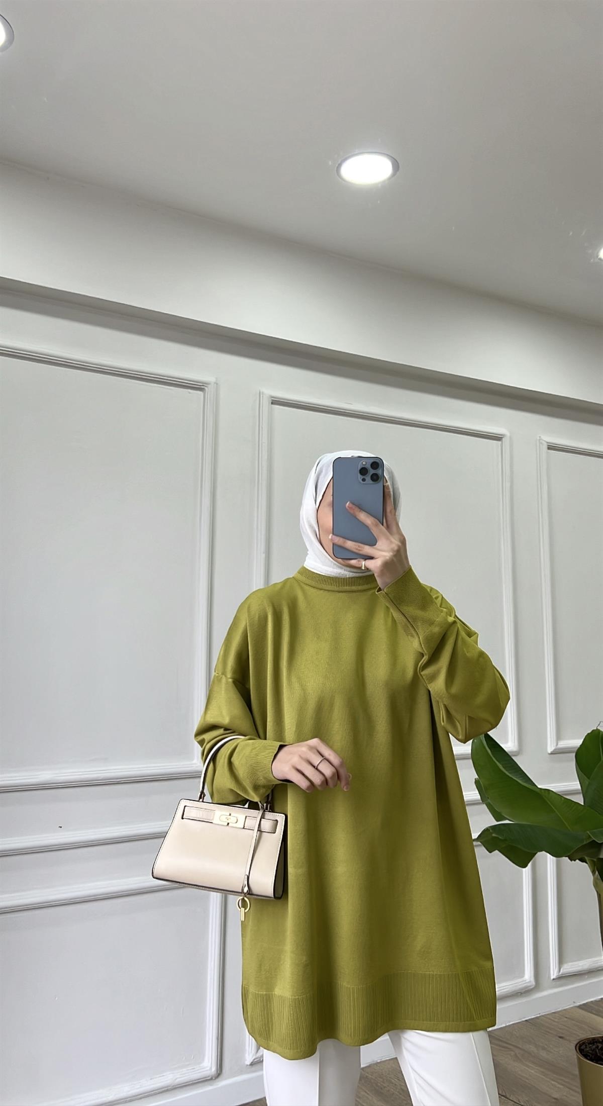 Yağ Yeşili - Vera Merserize Tunik