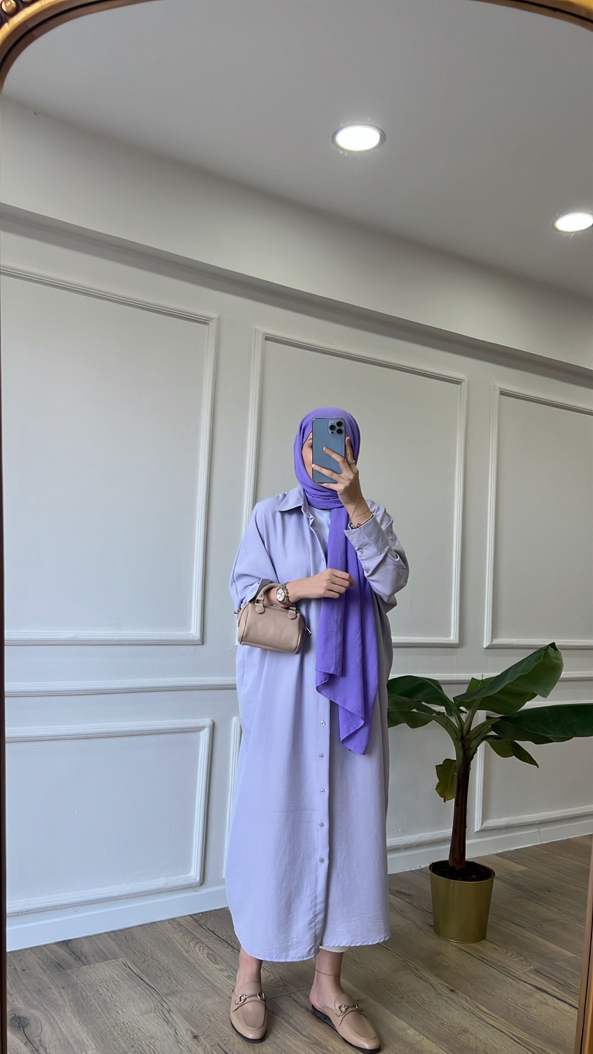 Yazlık Uzun Gömlek - Lila