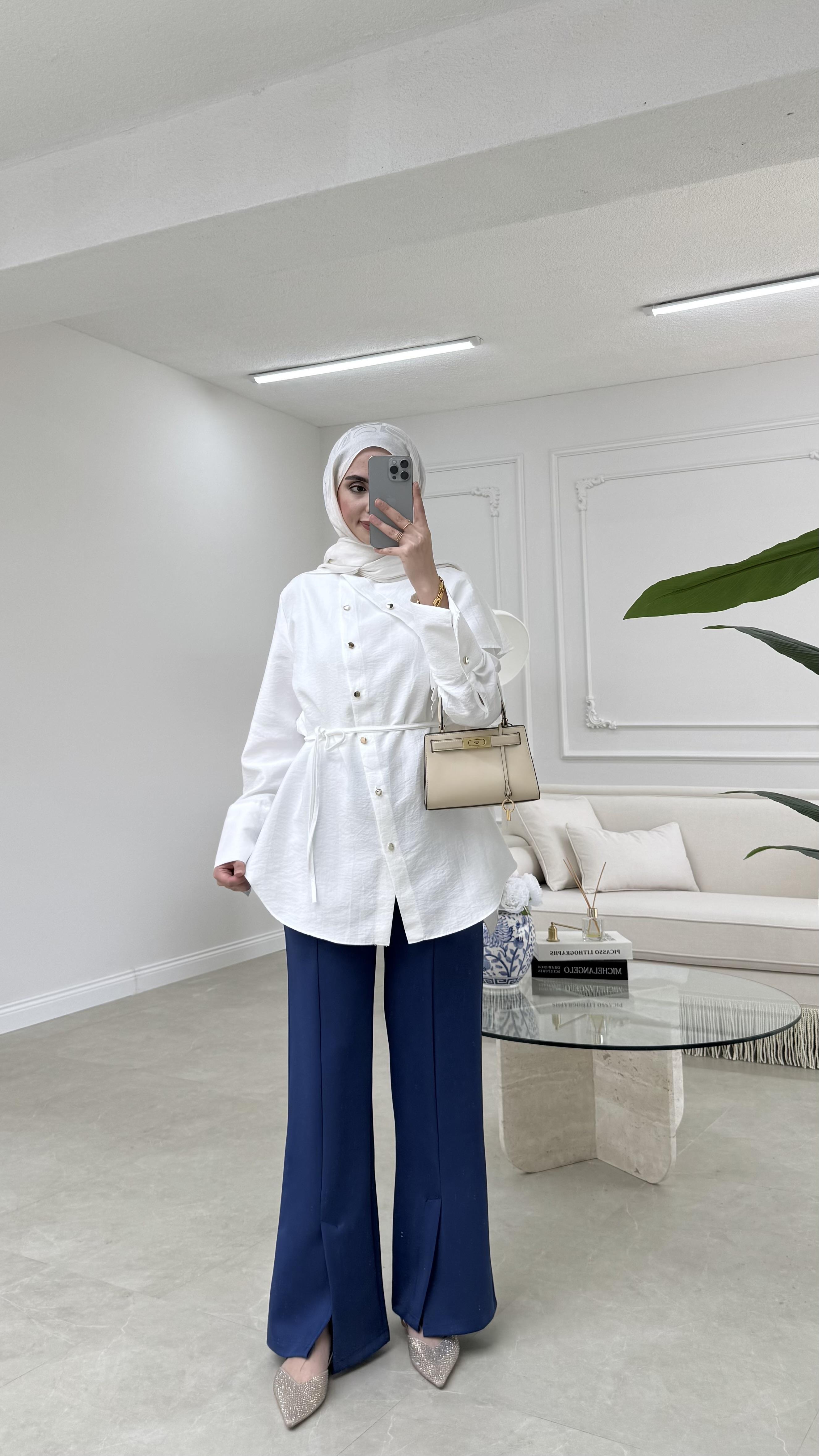 Yırtmaçlı Scuba Pantolon Lacivert