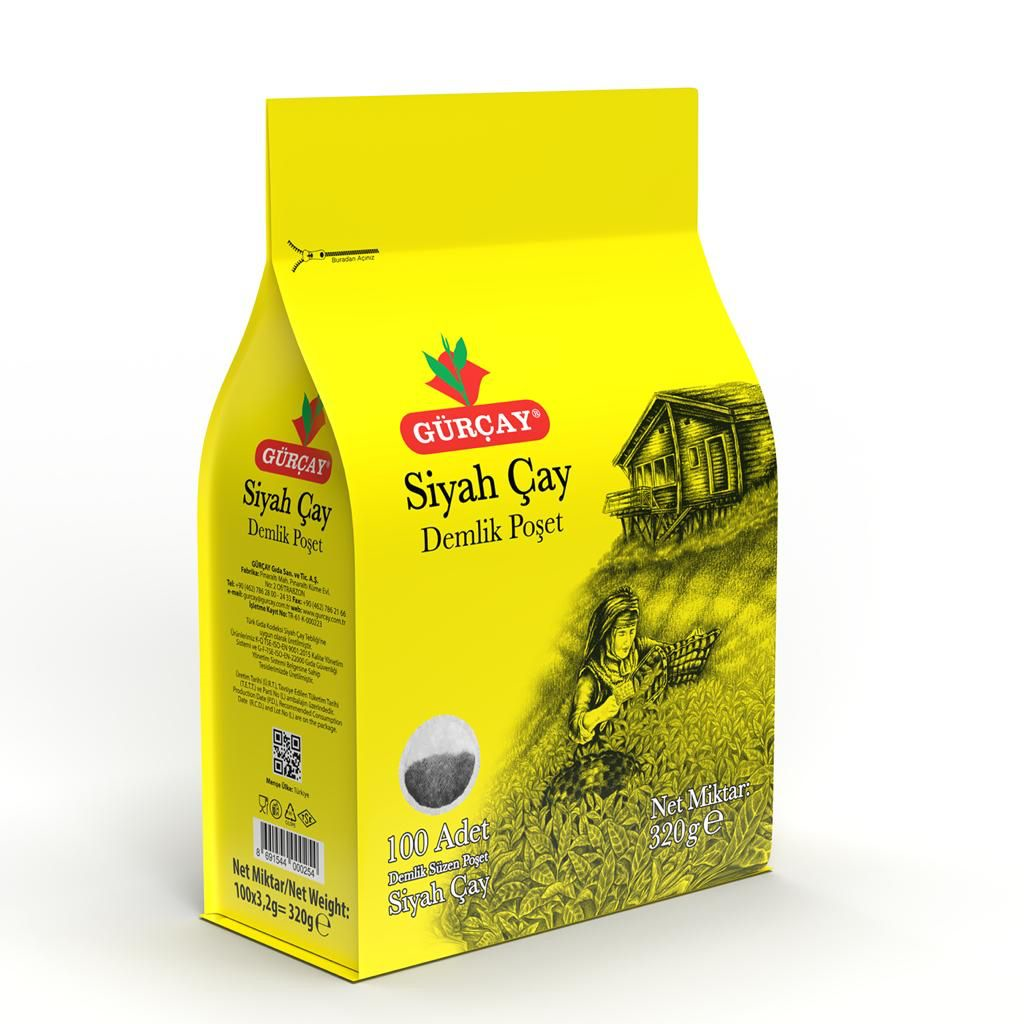 GÜRÇAY 100'LÜ 3,2G DEMLİK SÜZEN POŞET 320G ÇAY 