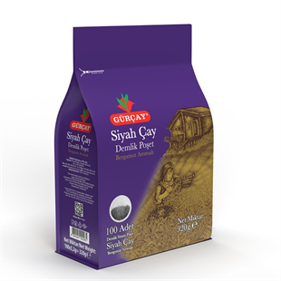 GÜRÇAY 100'LÜ 3,2G DEMLİK SÜZEN POŞET BERGAMOT AROMALI 320G ÇAY 