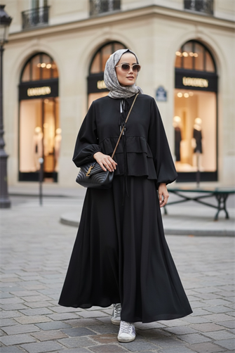 Modal Dokuma Kumaş Fırfırlı Bağçıklı Etekli İkili Takım Siyah