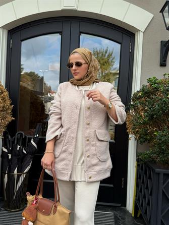 Teddy Ceket Hırka – Sonbahar/Kış Koleksiyonu Bej