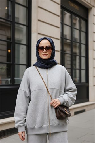  3 İplik Şardonlu Bomber Takım | Pamuklu Rahat Takım Grimelanj