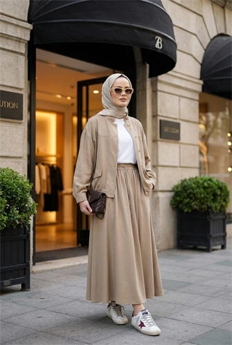 Aurelia Gold Tensel Set- Etekli Takım –Bej