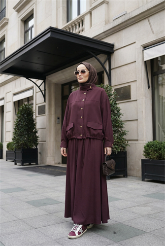 Aurelia Gold Tensel Set- Etekli Takım – Bordo