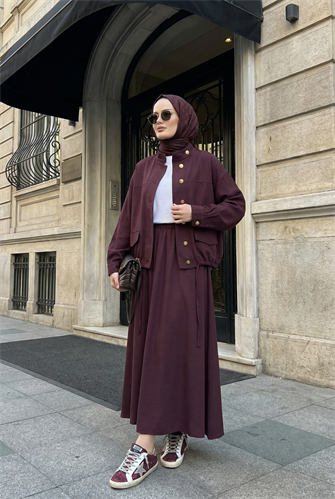 Aurelia Gold Tensel Set- Etekli Takım – Bordo