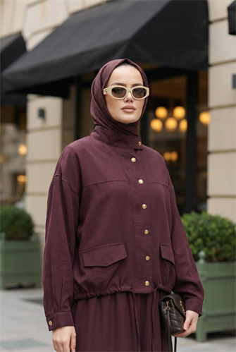 Aurelia Gold Tensel Set- Etekli Takım – Bordo