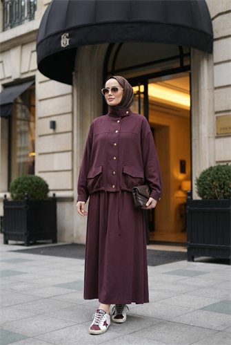 Aurelia Gold Tensel Set- Etekli Takım – Bordo