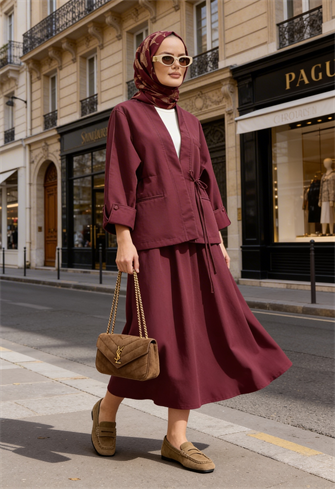 Owersize Ceket Formlu  Etek Takım Günlük & Özel Kombin Yeşil