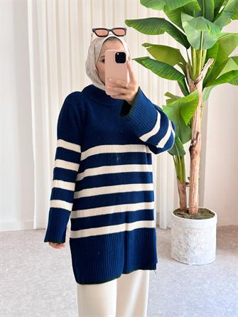 تونيك تريكو مخطط صياد السمك ساكس أزرق