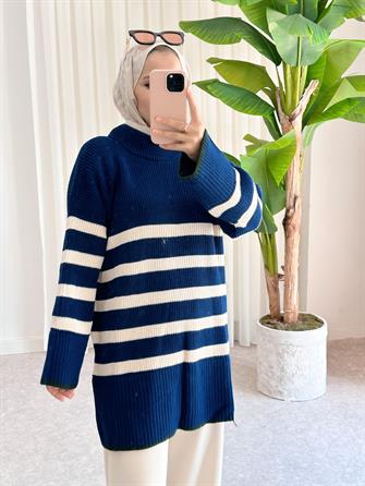 تونيك تريكو مخطط صياد السمك ساكس أزرق