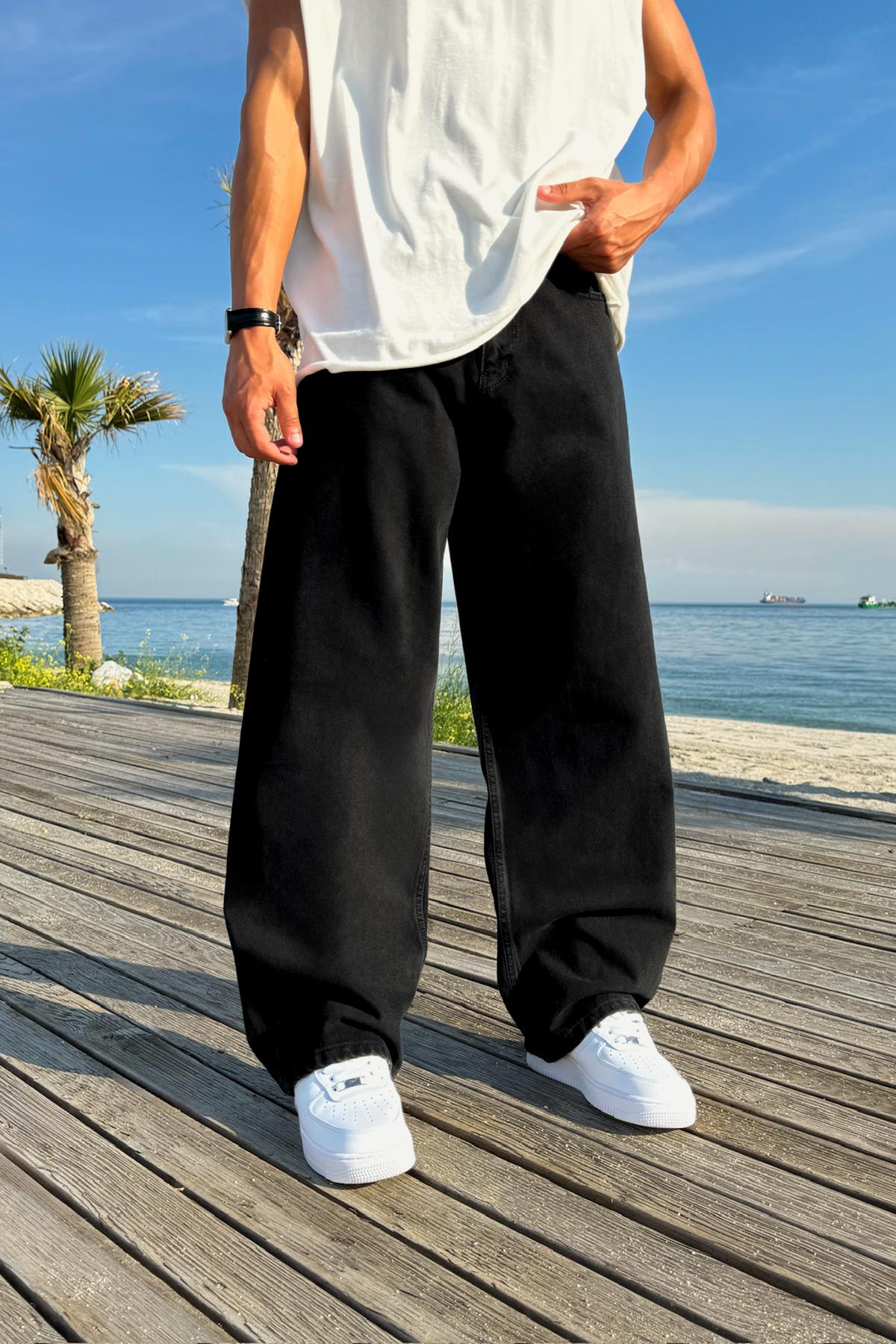 Basic Siyah Baggy Jean