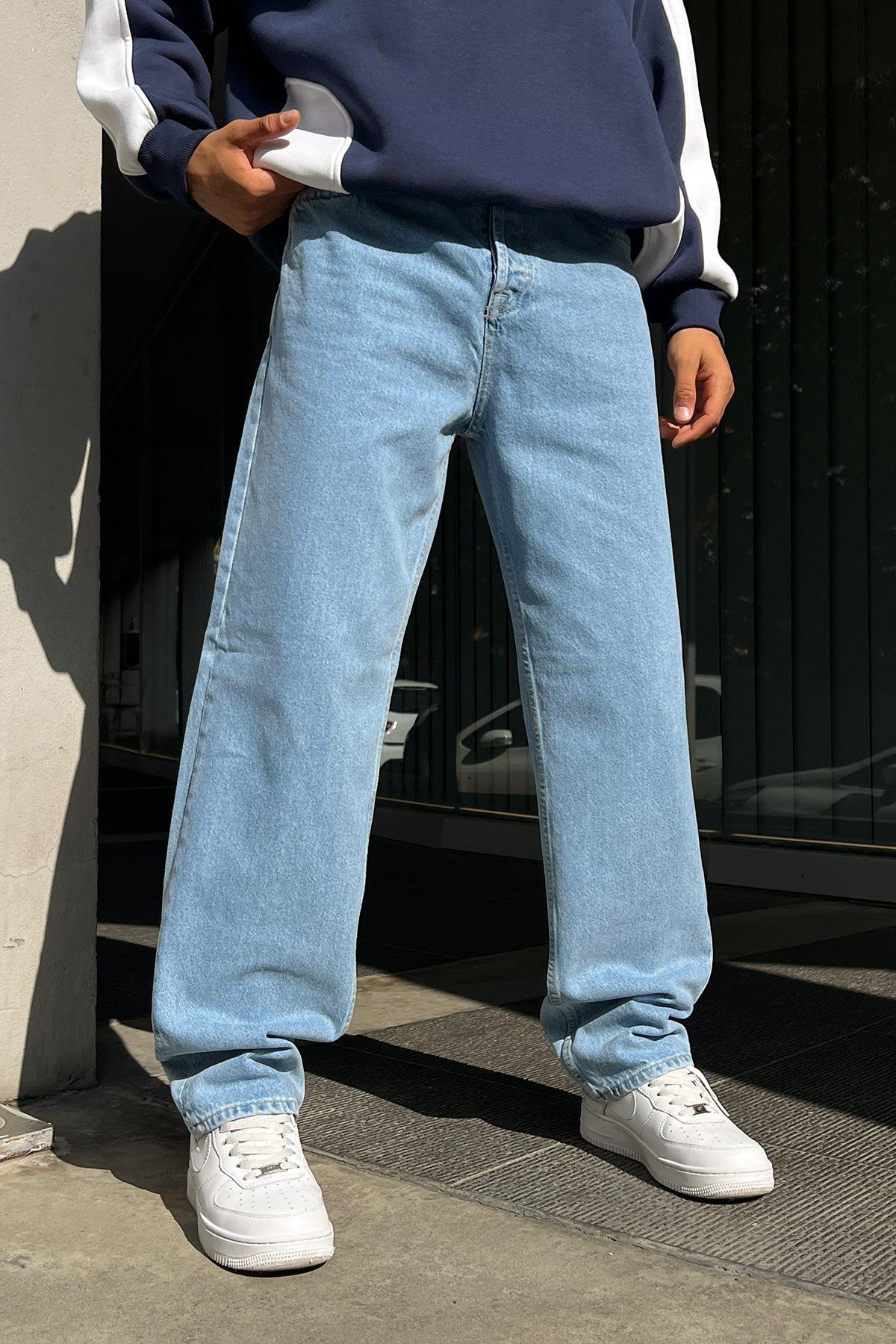 Basic Buz Mavi Baggy Jean