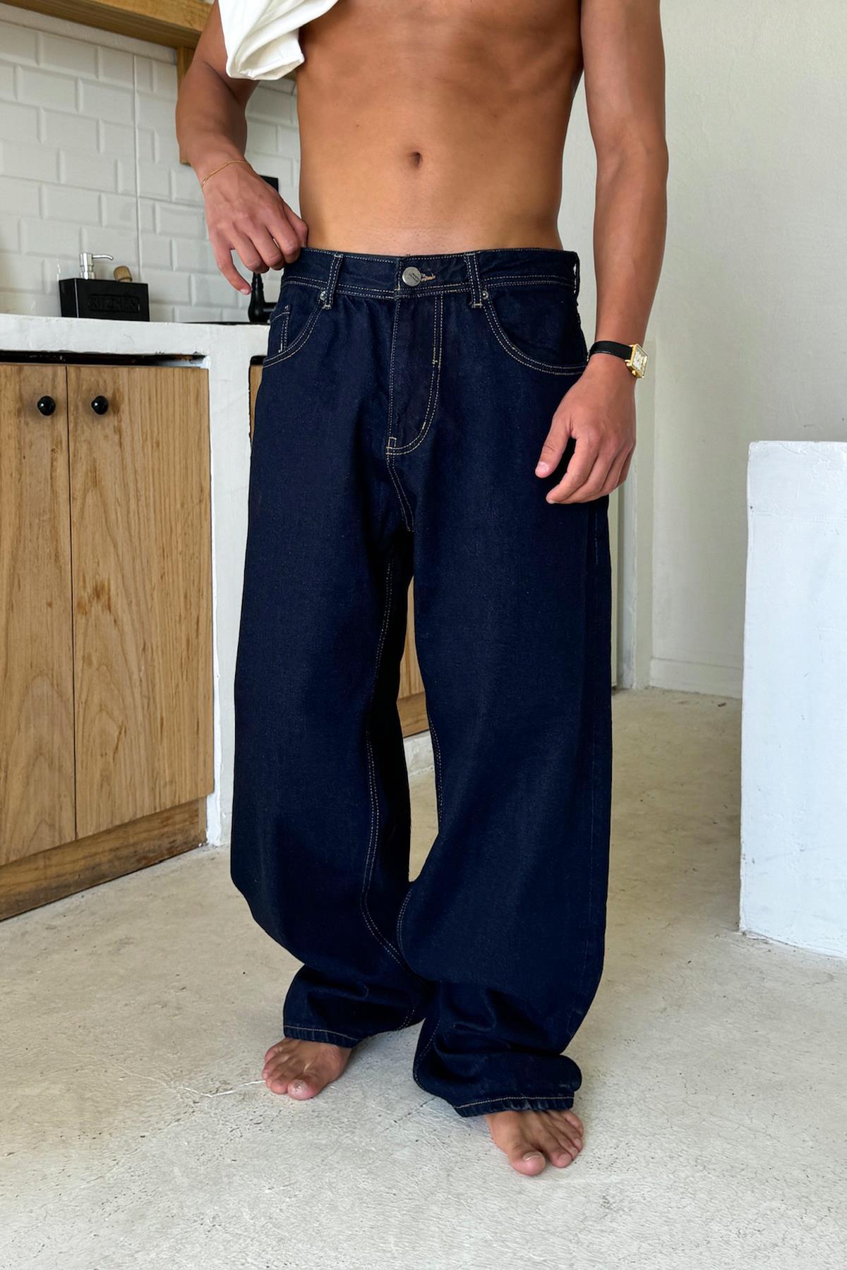 Lacivert Basic Yıkamalı Regular Jean