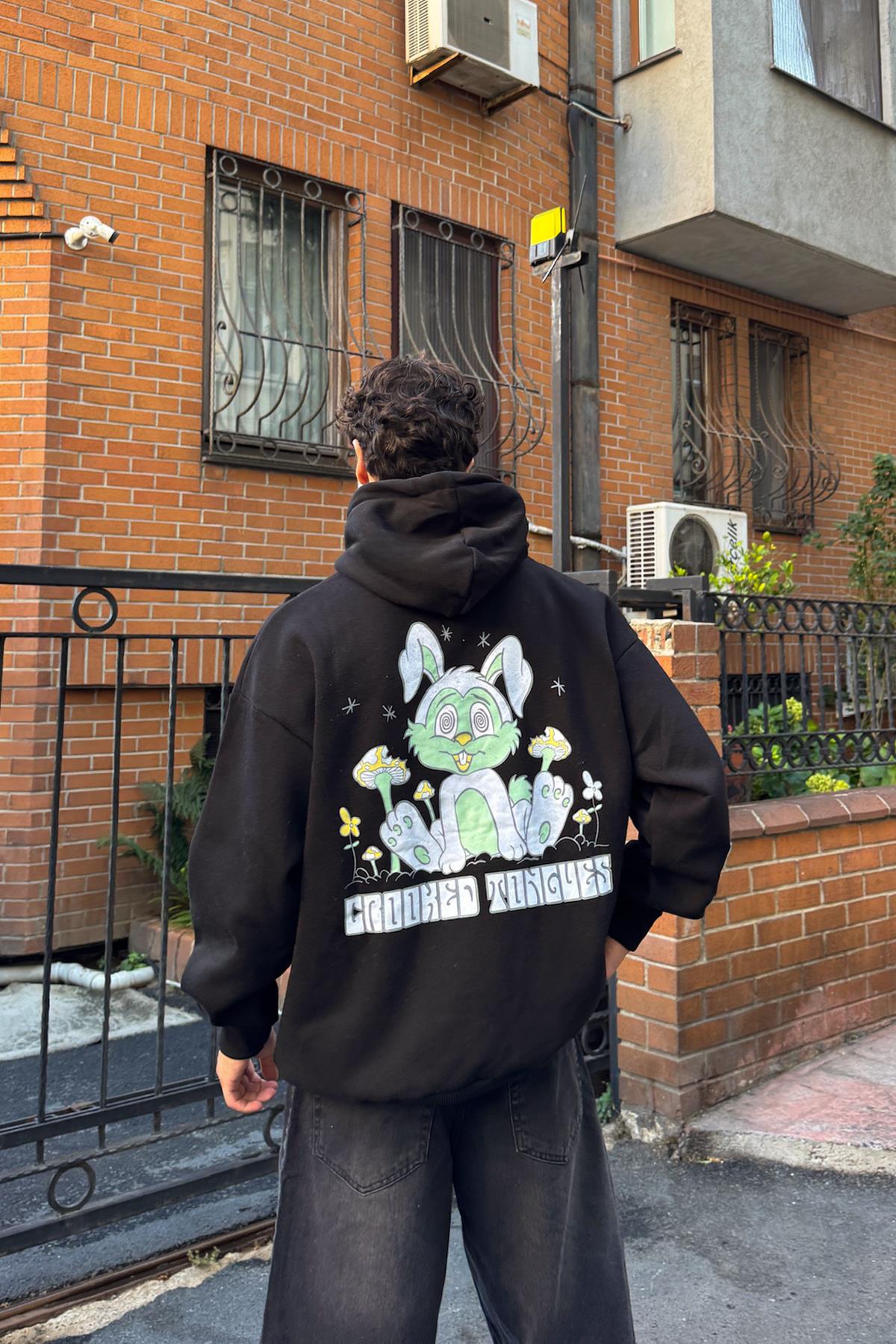 Crooked Tongues Baskılı Hoodie