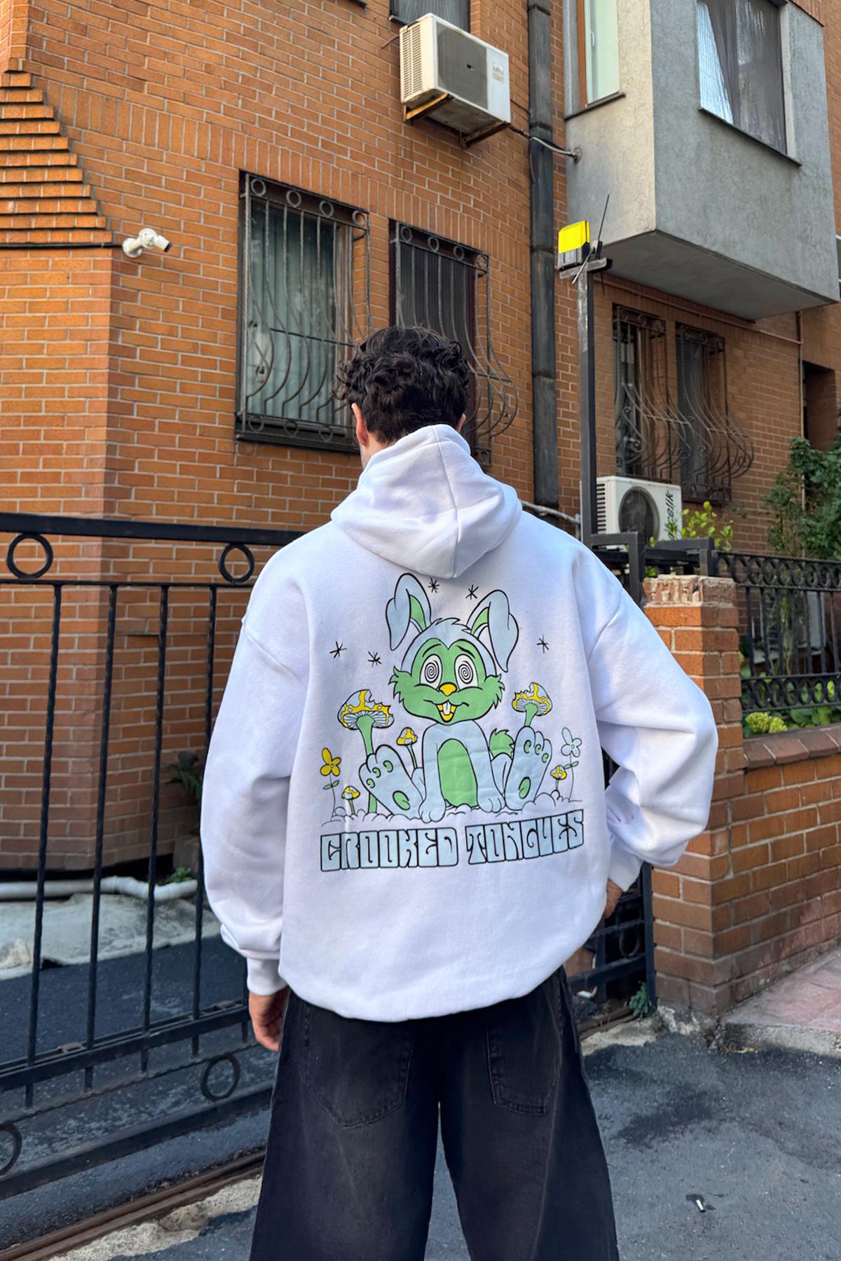 Crooked Tongues Baskılı Hoodie