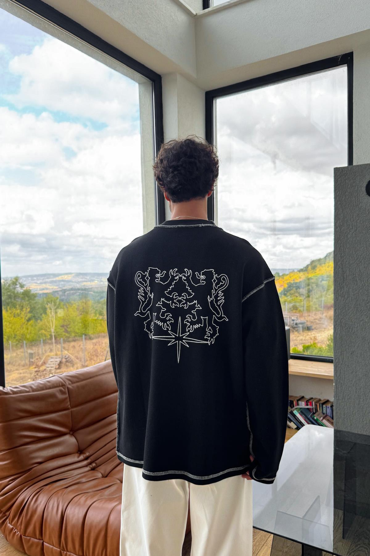 Dikişli Oversize Sweatshirt