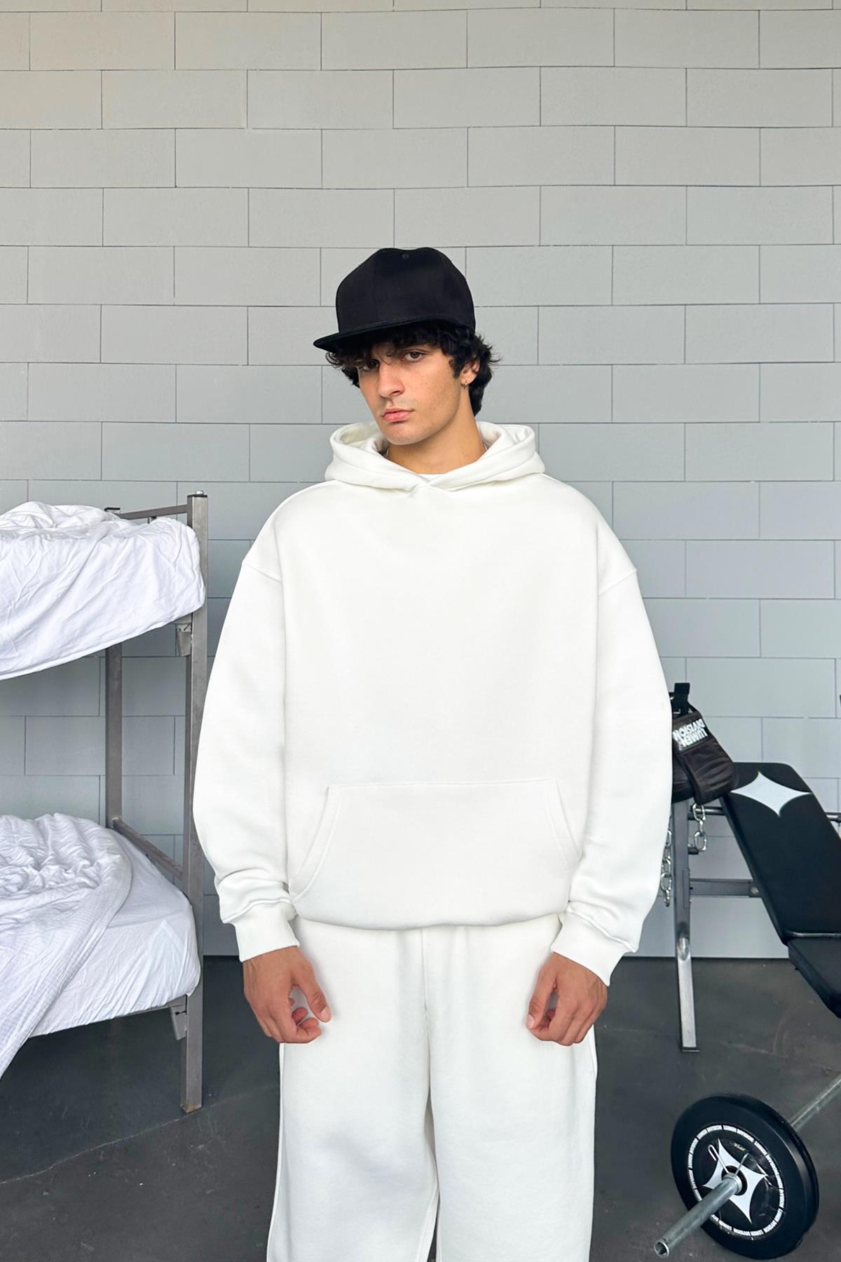 Flaw Atelier Basic Ekru Oversize Hoodie