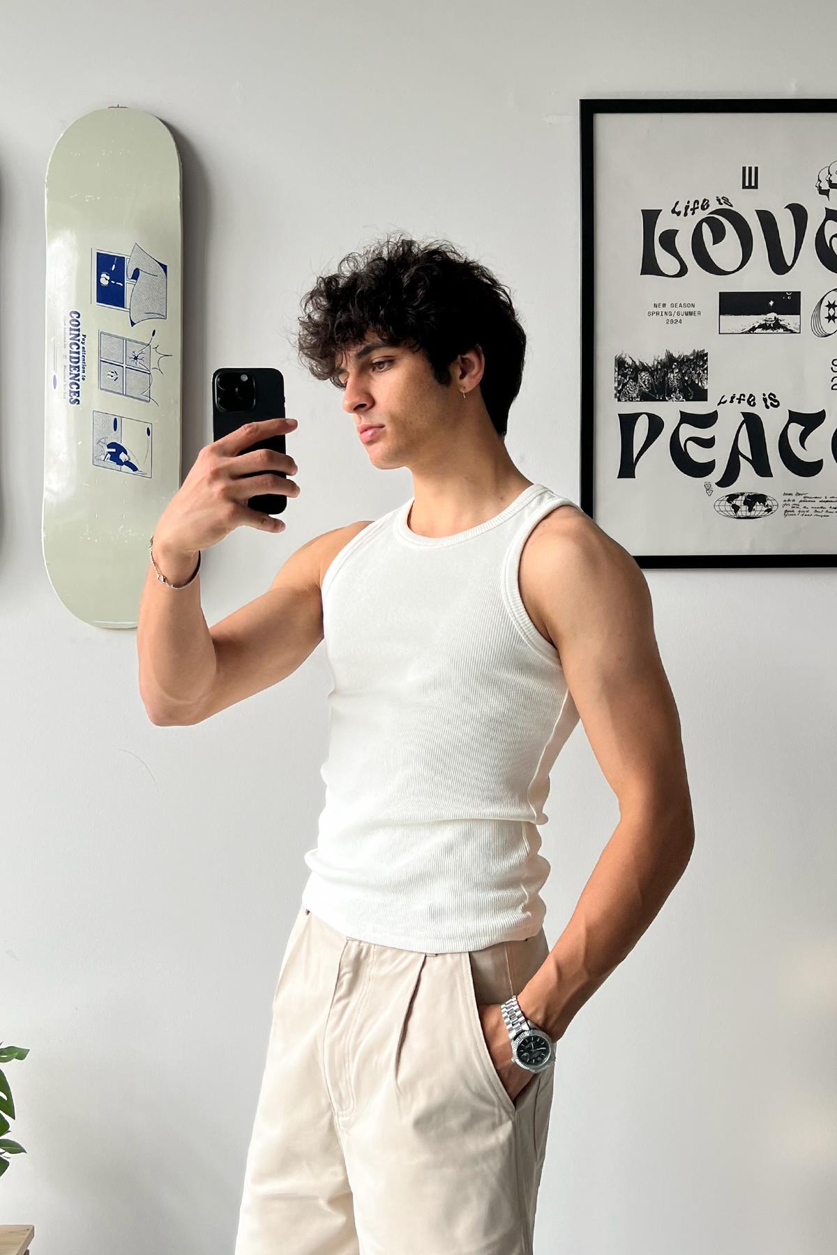 Flaw Atelier Premium Basic Ekru Top Tank Atlet