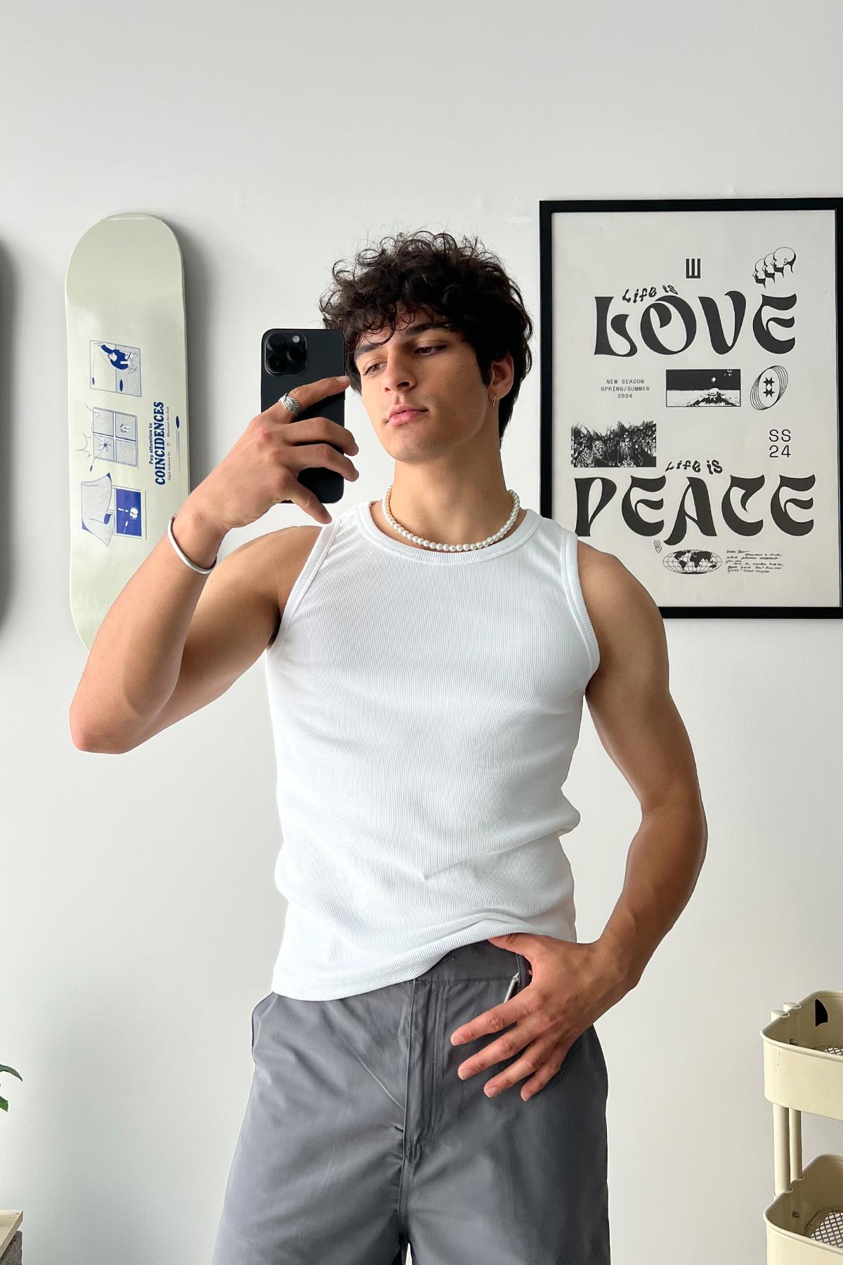 Flaw Atelier Premium Basic Beyaz Top Tank Atlet