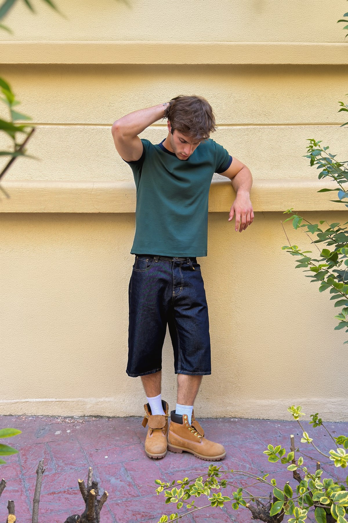 Ecru Black Ringer Tee