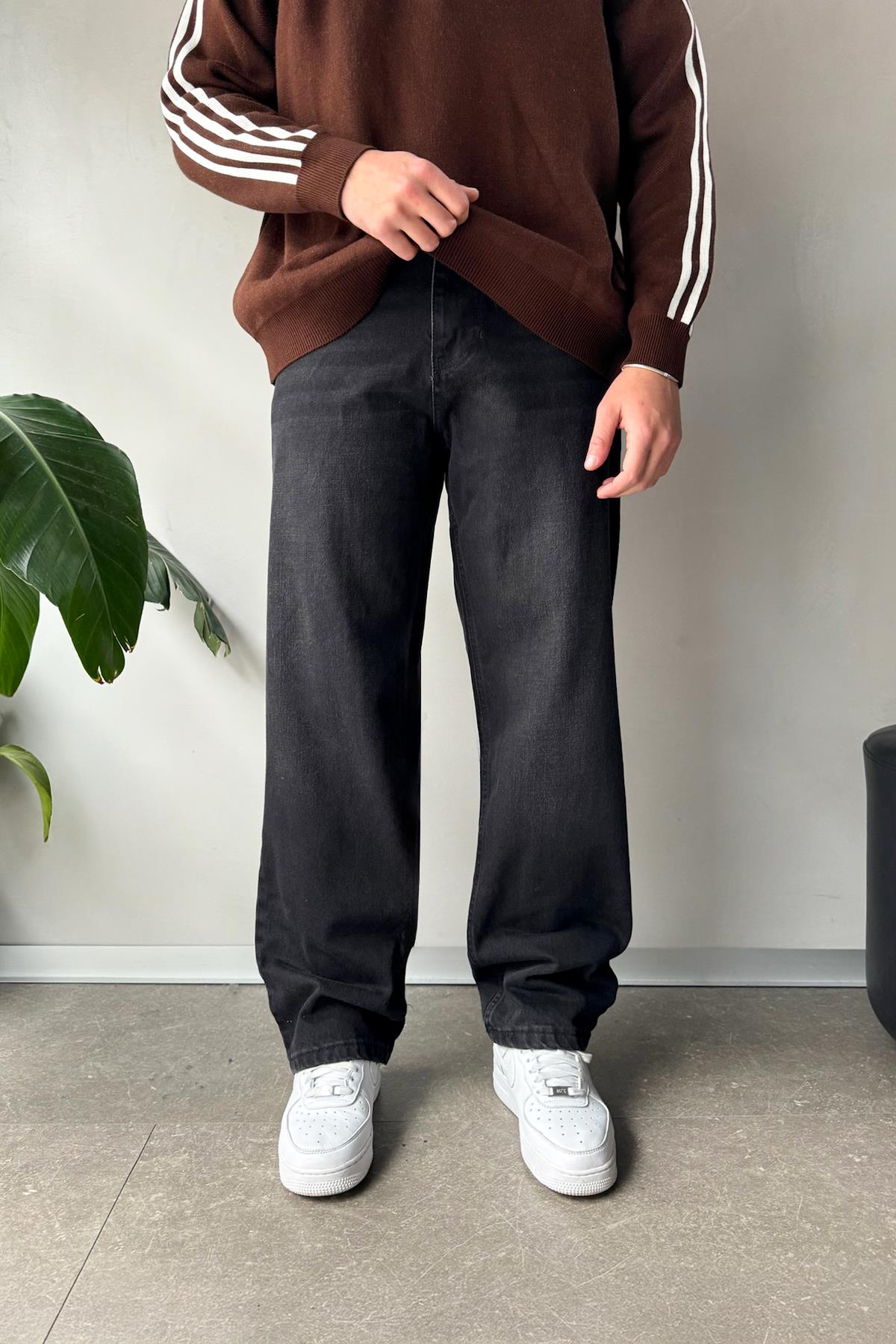 Premium Wash Siyah Baggy Jean