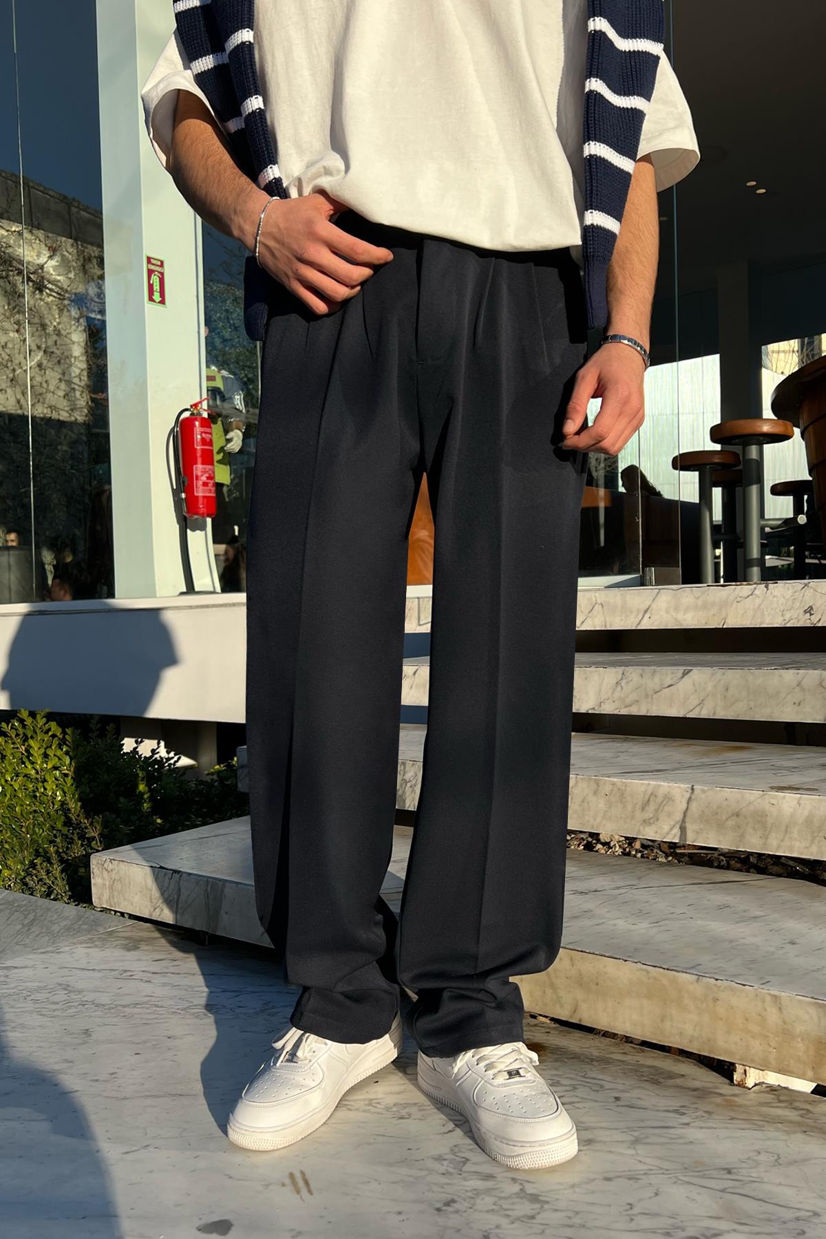 Smart Casual Lacivert Kumaş Pantolon