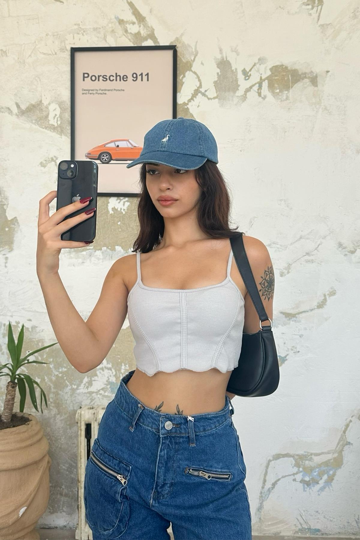 Ters Dikiş Detaylı Crop