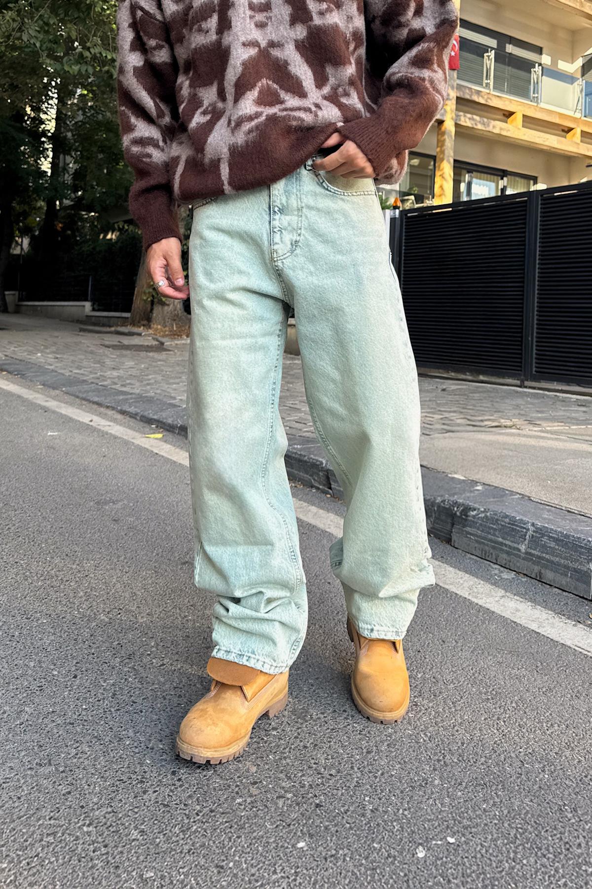 Yıkamalı Baggy Jean