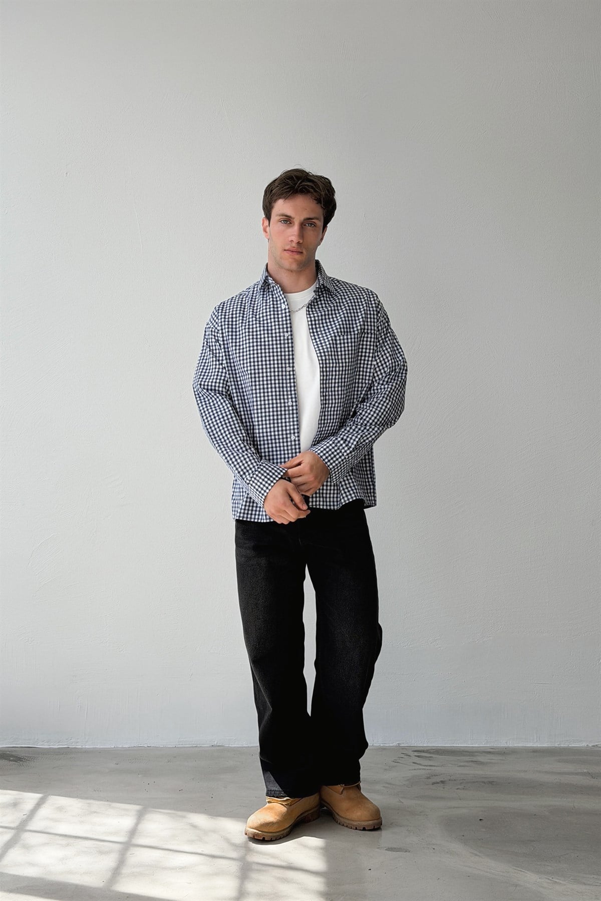 404 Sırt Baskılı Kareli Gömlek