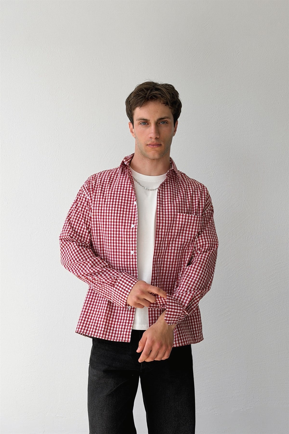 404 Sırt Baskılı Kareli Gömlek