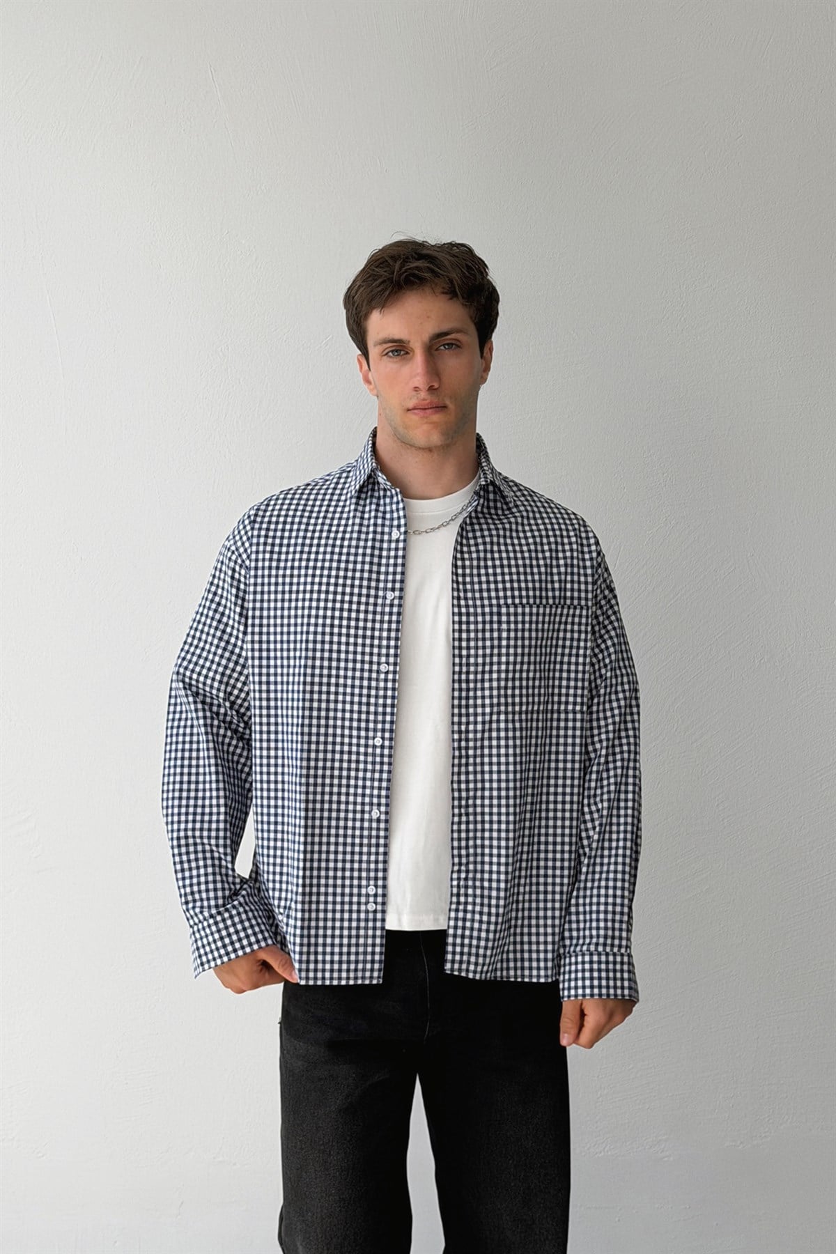 404 Sırt Baskılı Kareli Gömlek