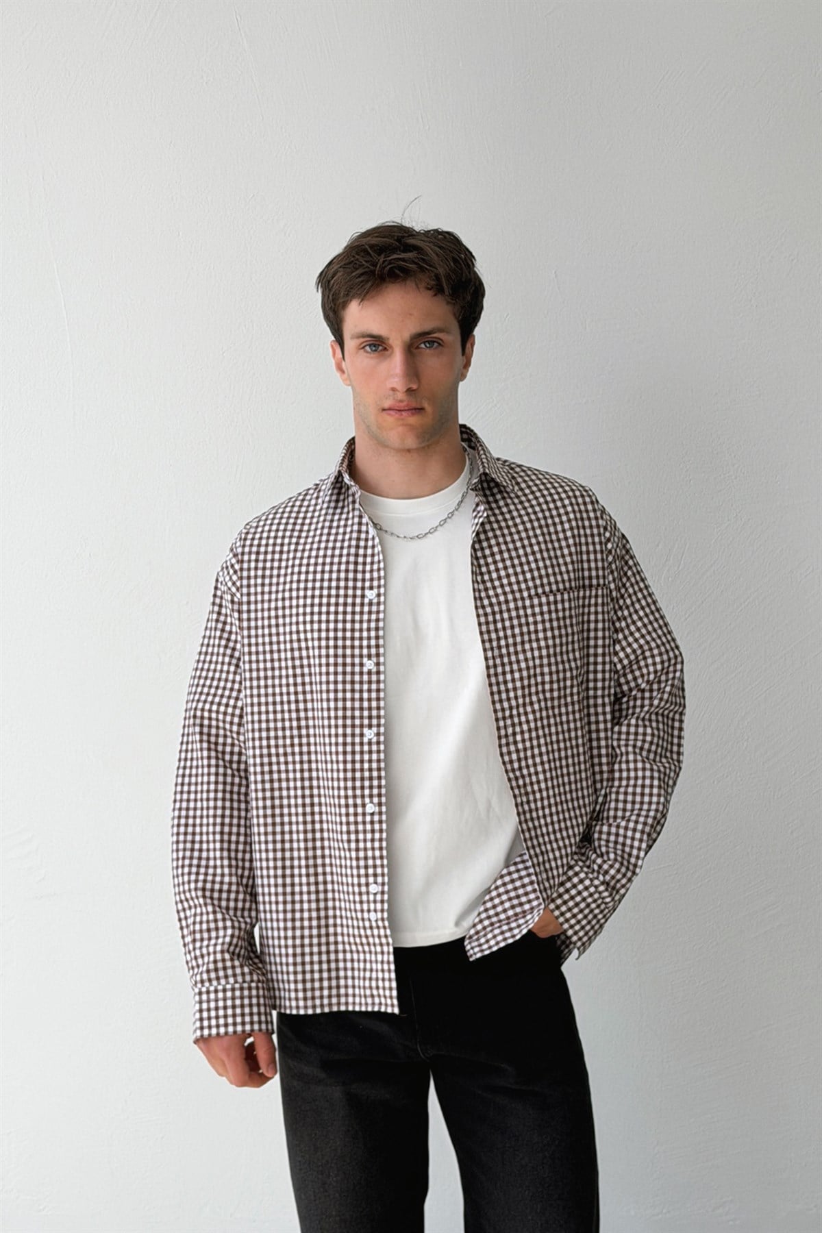 404 Sırt Baskılı Kareli Gömlek