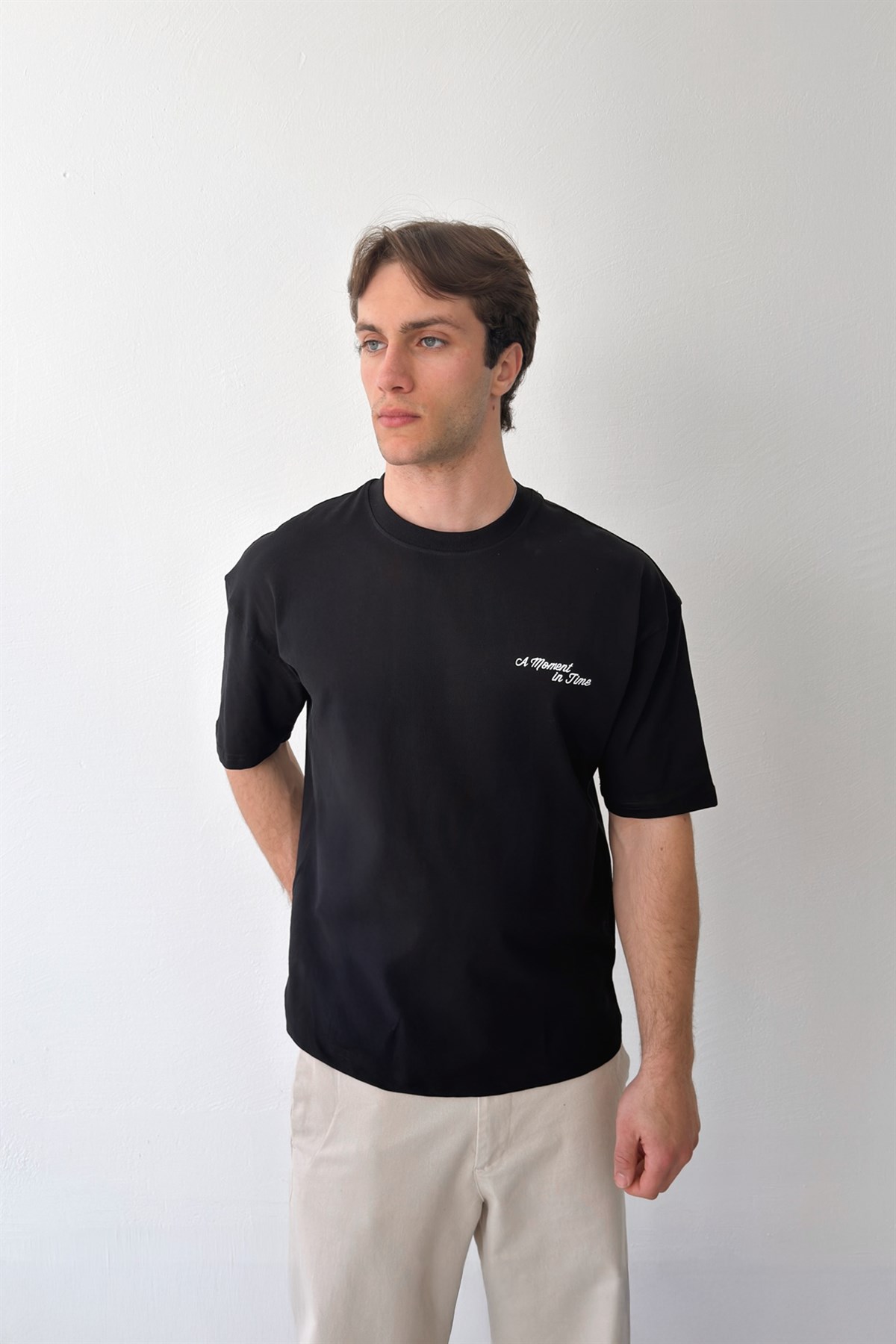 A Moment İn Time Baskılı Oversize Tişört