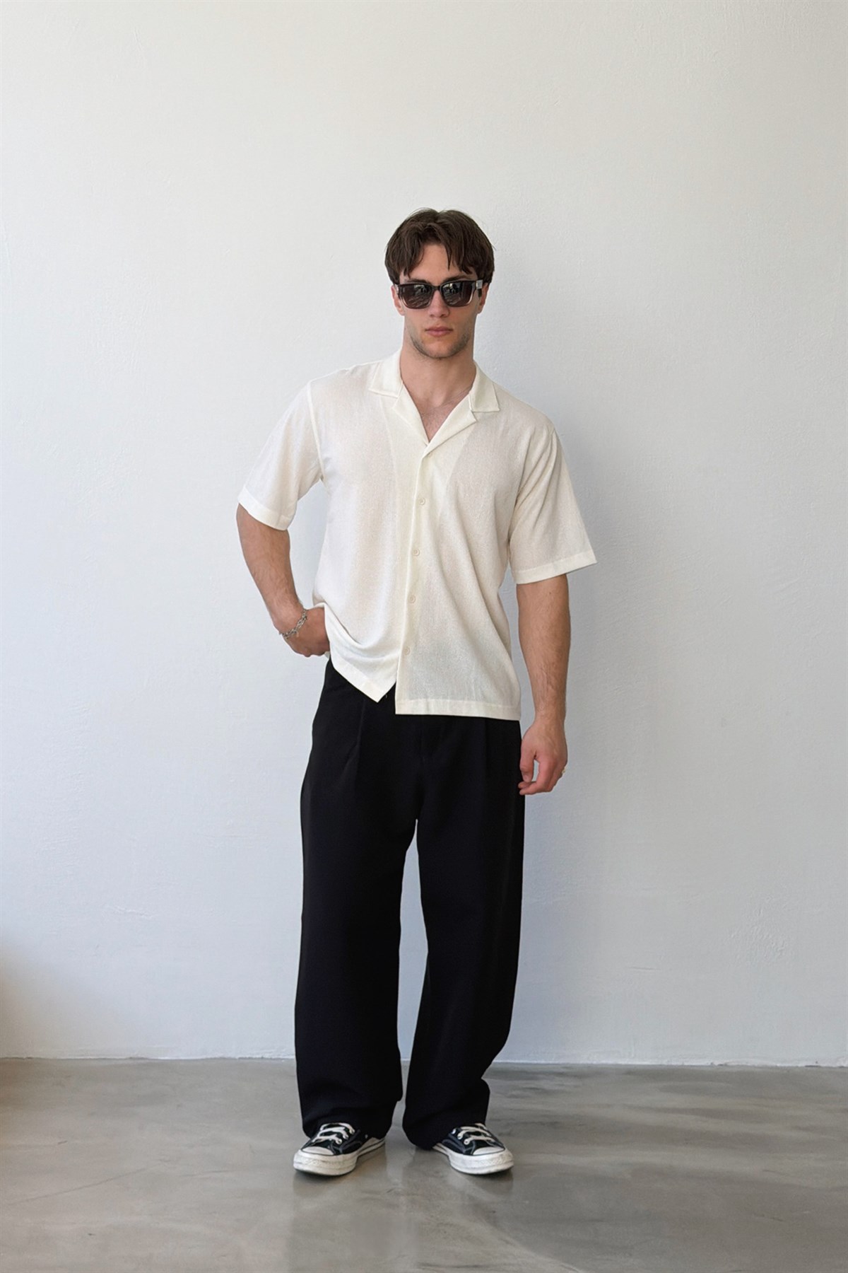 Apaş Yaka Dokuma Gömlek