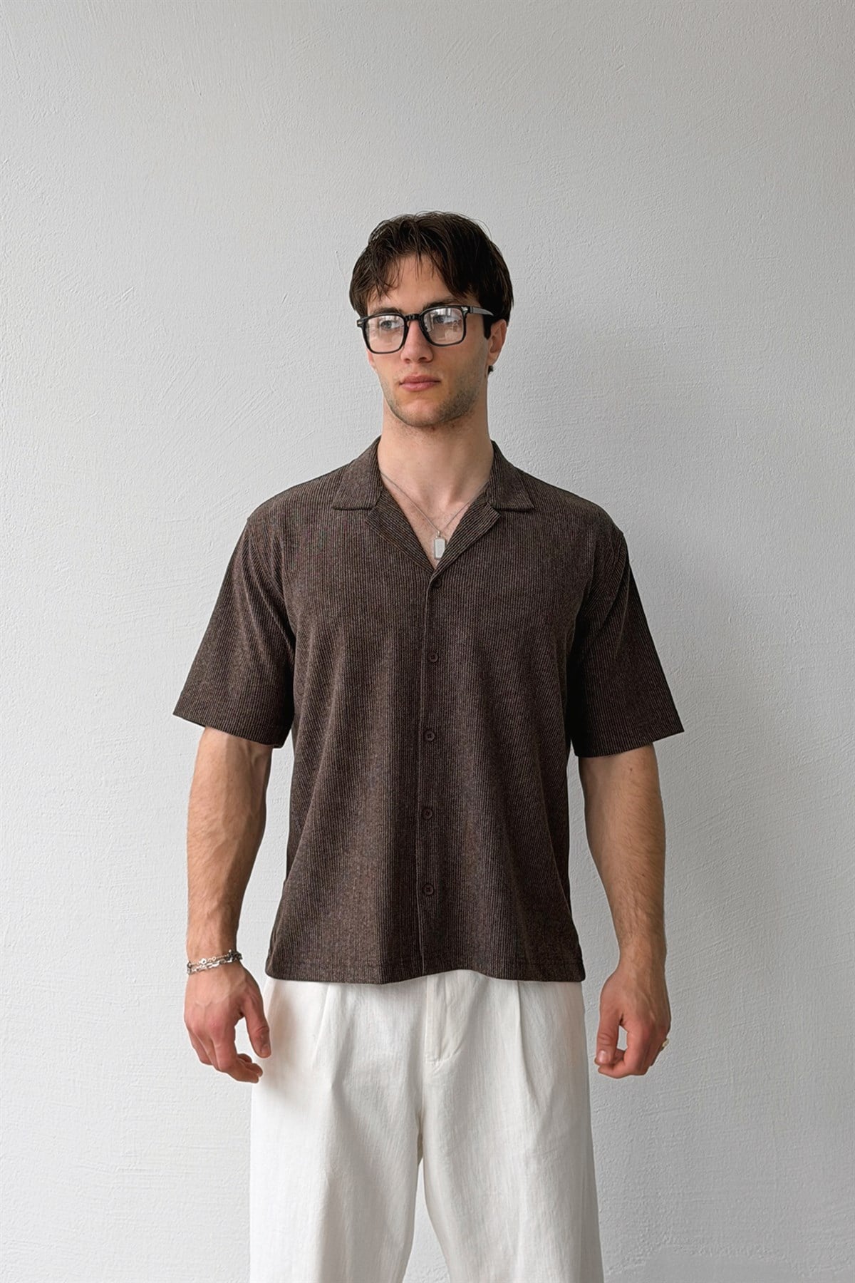 Apaş Yaka Dokuma Gömlek